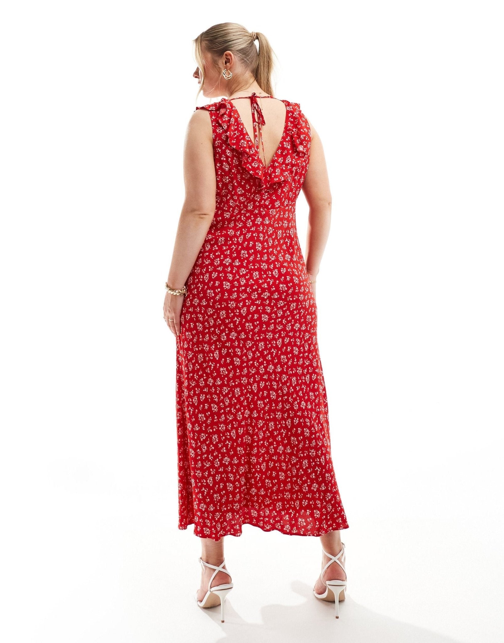 Forever New Curve midi dress in red ditsy floral - ASOS Sample Sale EU Store