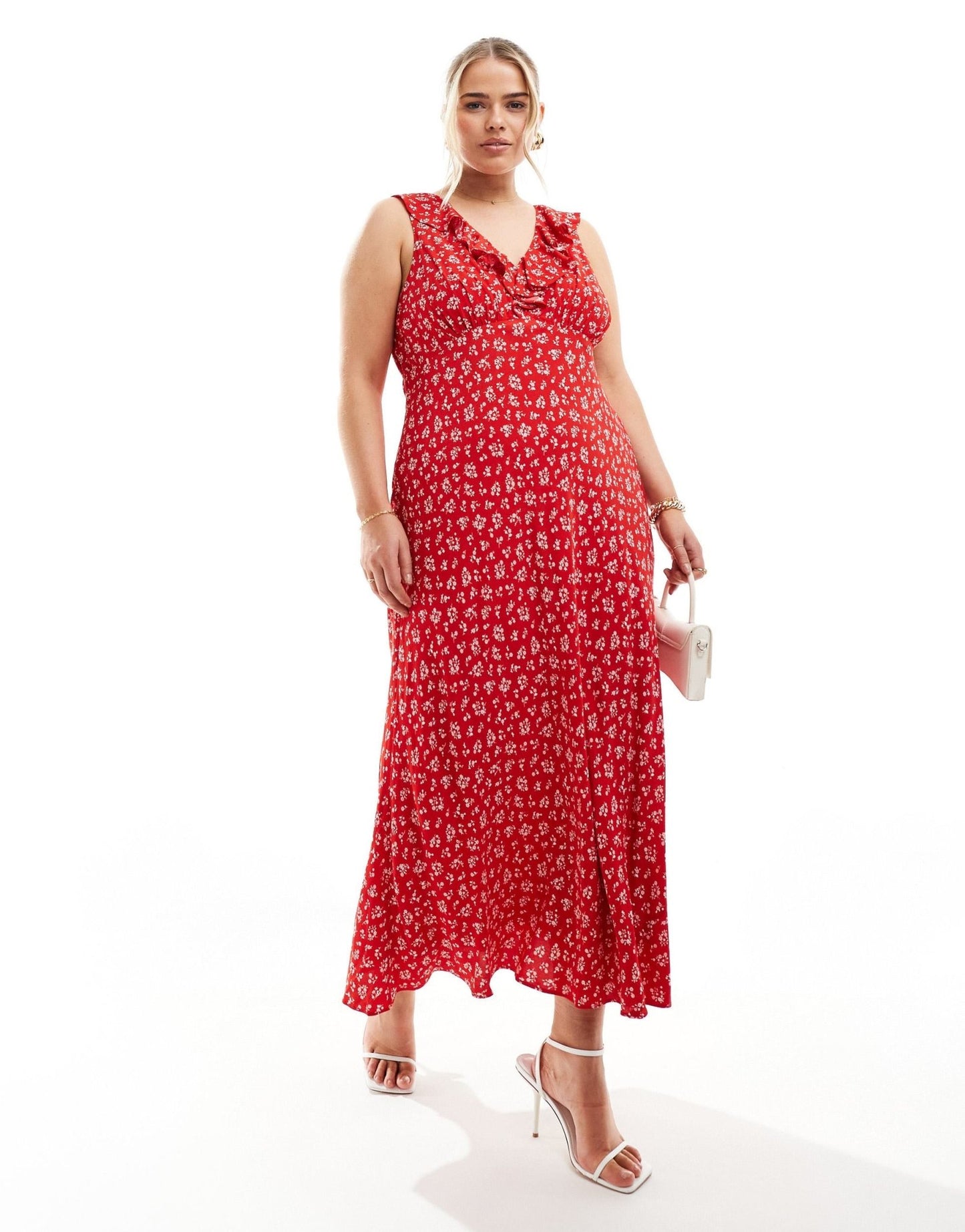 Forever New Curve midi dress in red ditsy floral - ASOS Sample Sale EU Store