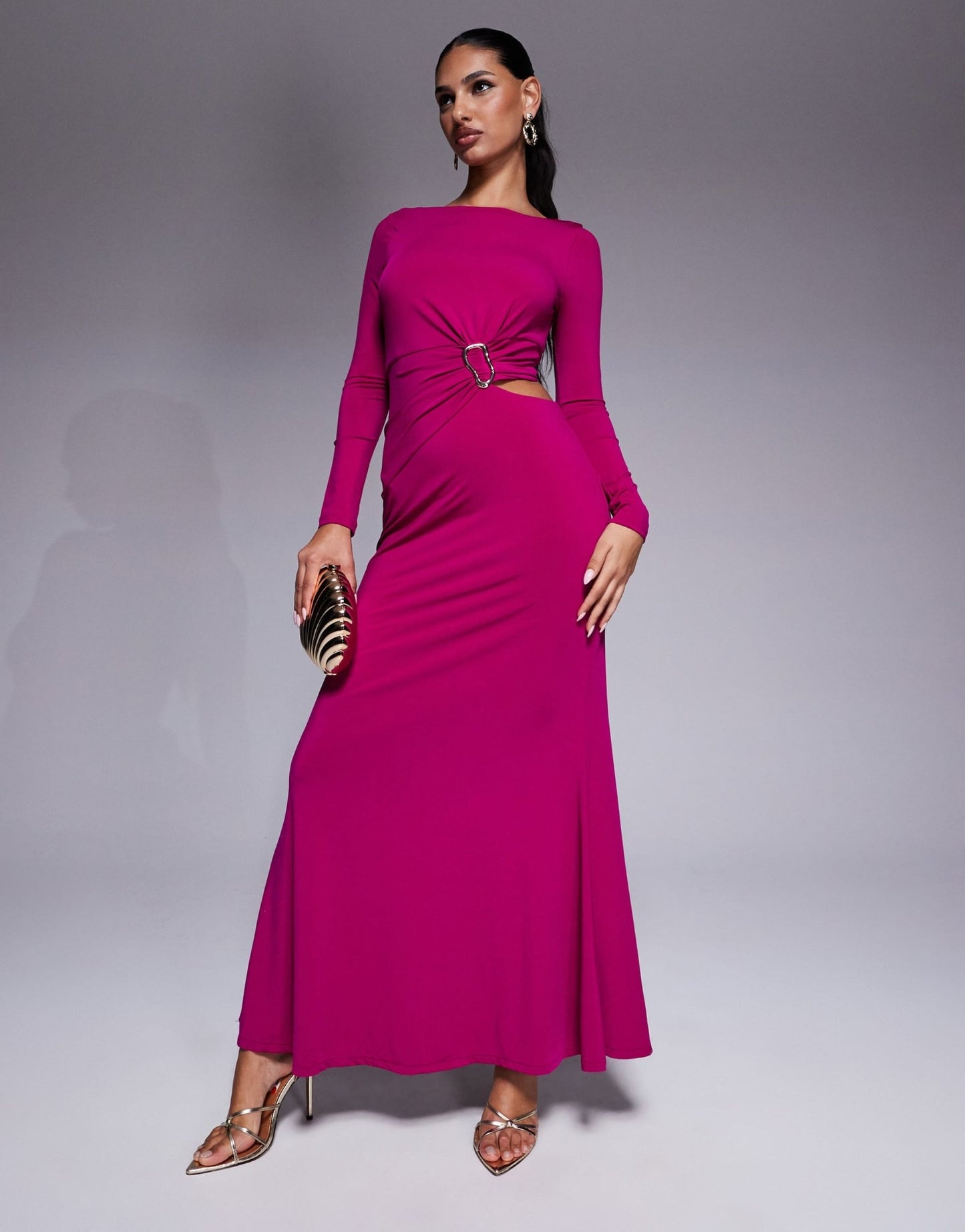Forever New cut out jersey maxi in magenta - ASOS Sample Sale EU Store