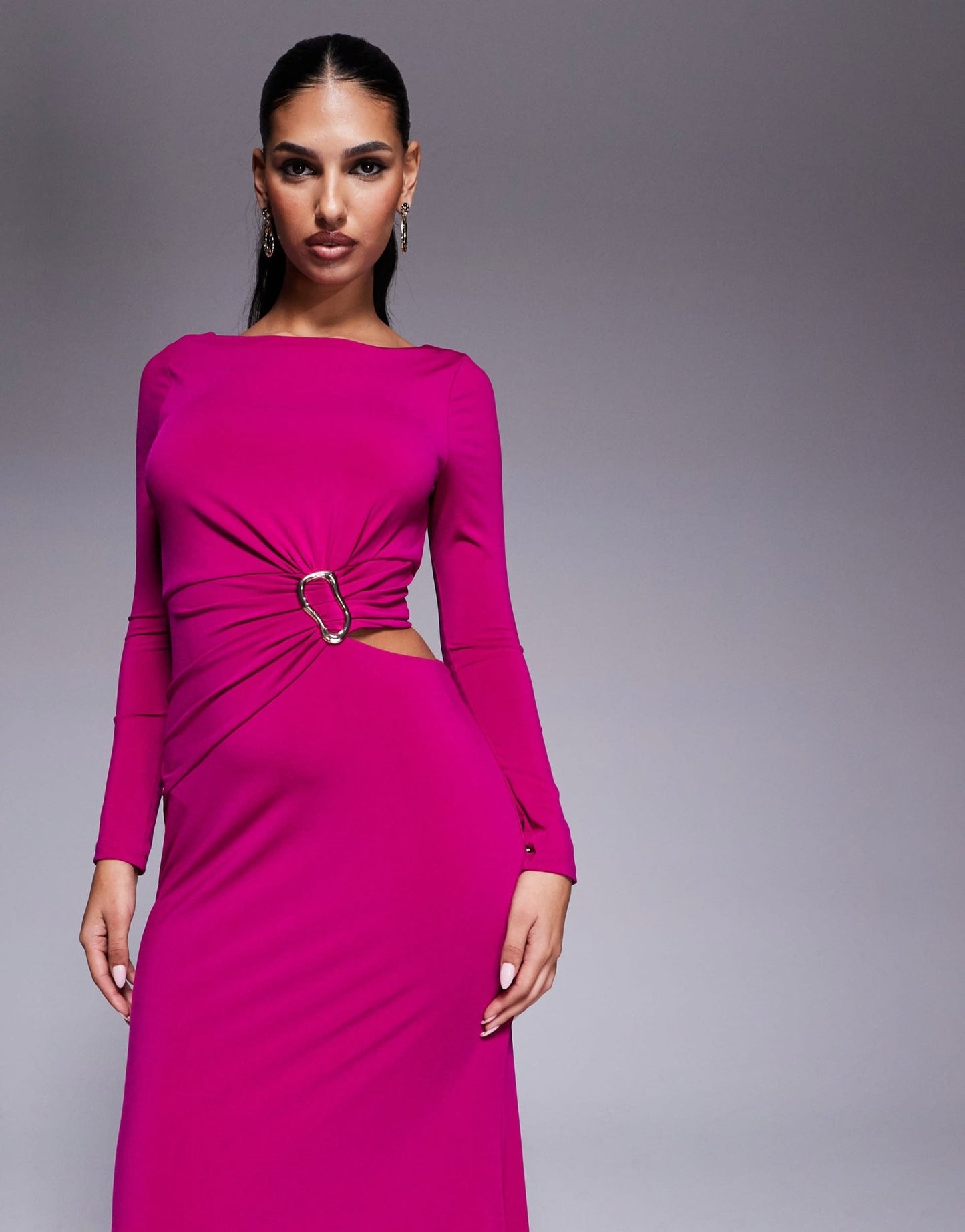 Forever New cut out jersey maxi in magenta - ASOS Sample Sale EU Store