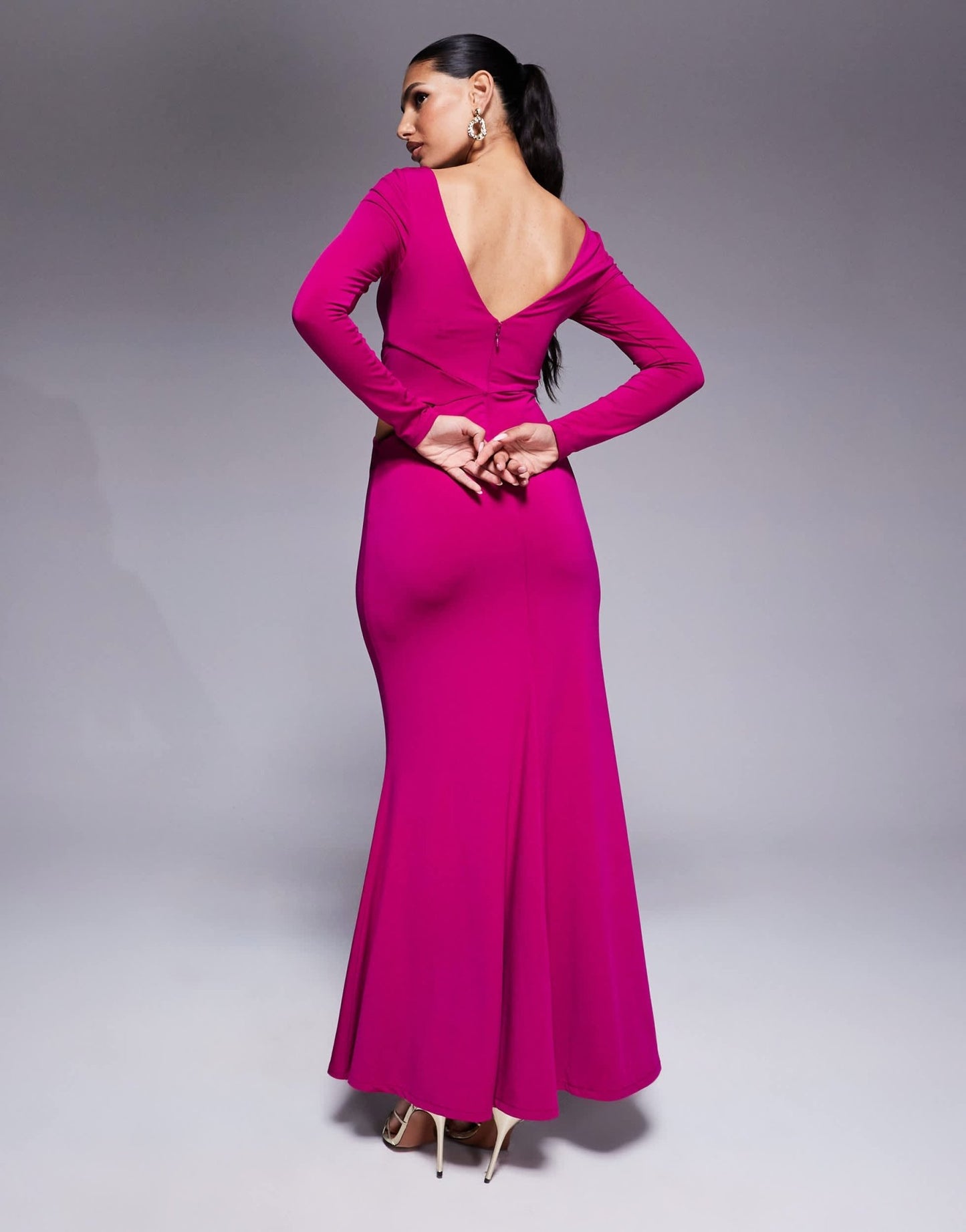 Forever New cut out jersey maxi in magenta - ASOS Sample Sale EU Store