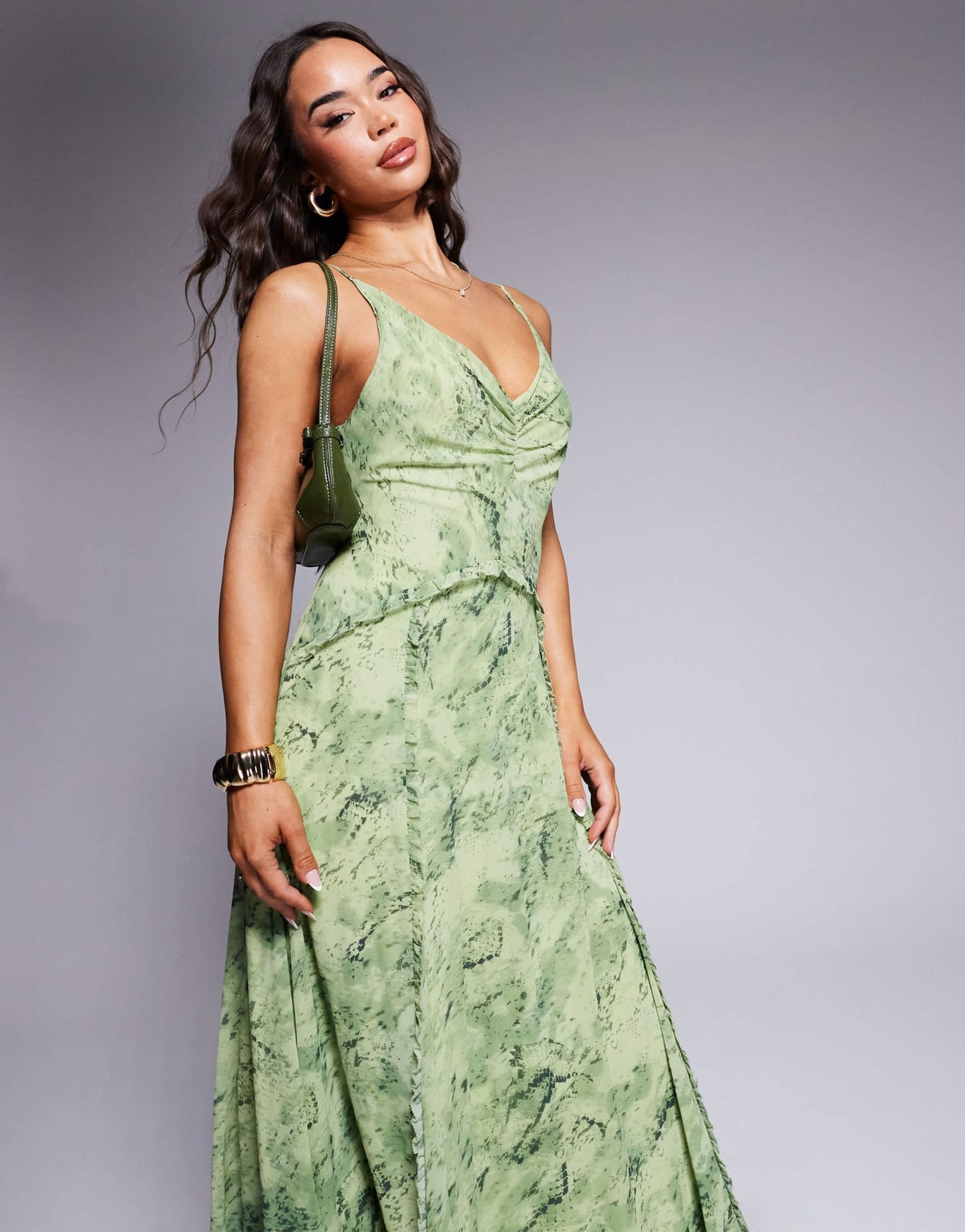 Forever New drape maxi dress in green snake print - ASOS Sample Sale EU Store