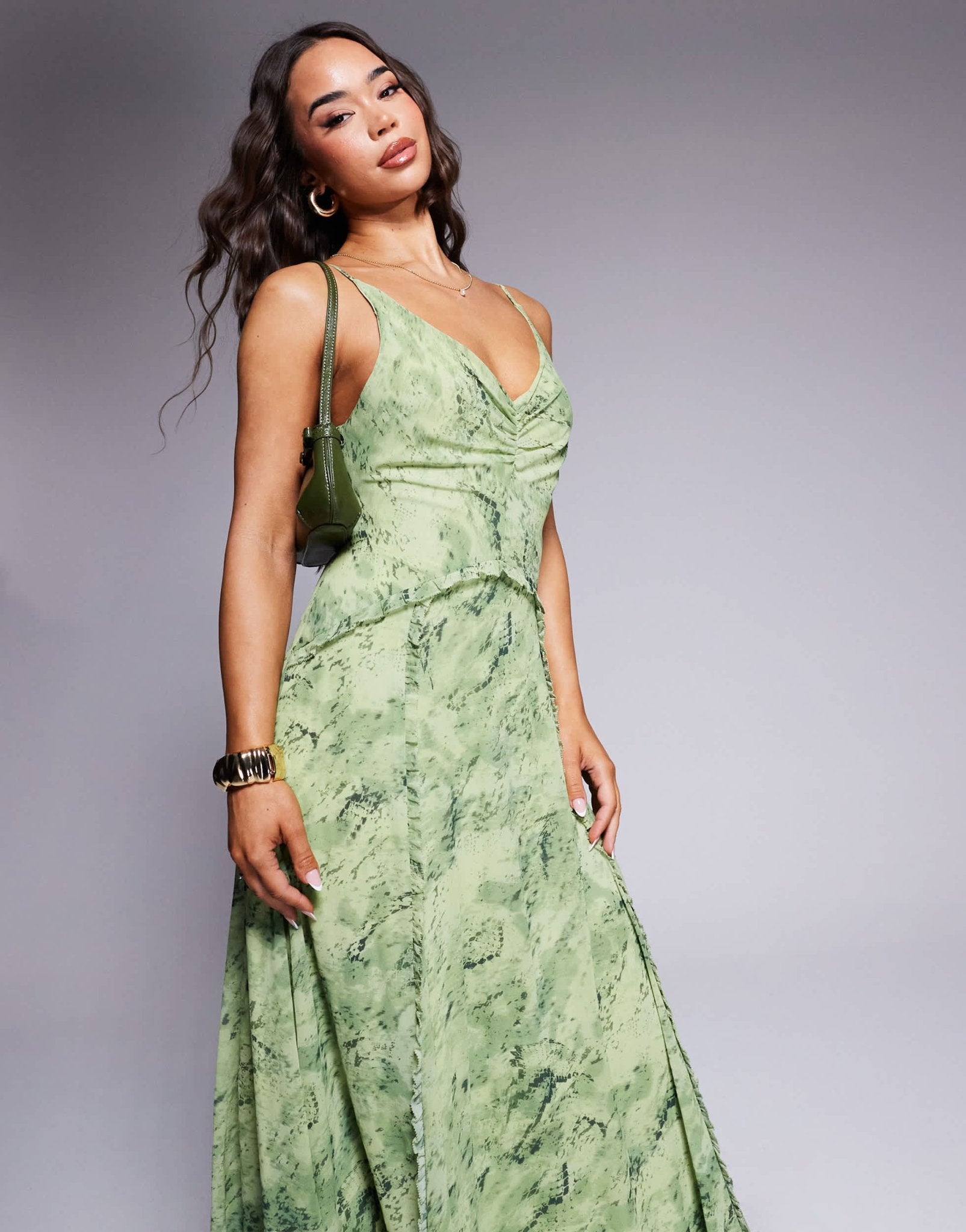Forever New drape maxi dress in green snake print - ASOS Sample Sale EU Store