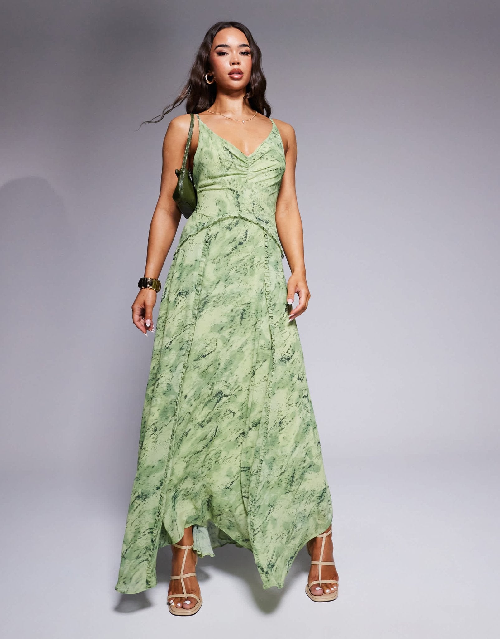 Forever New drape maxi dress in green snake print - ASOS Sample Sale EU Store
