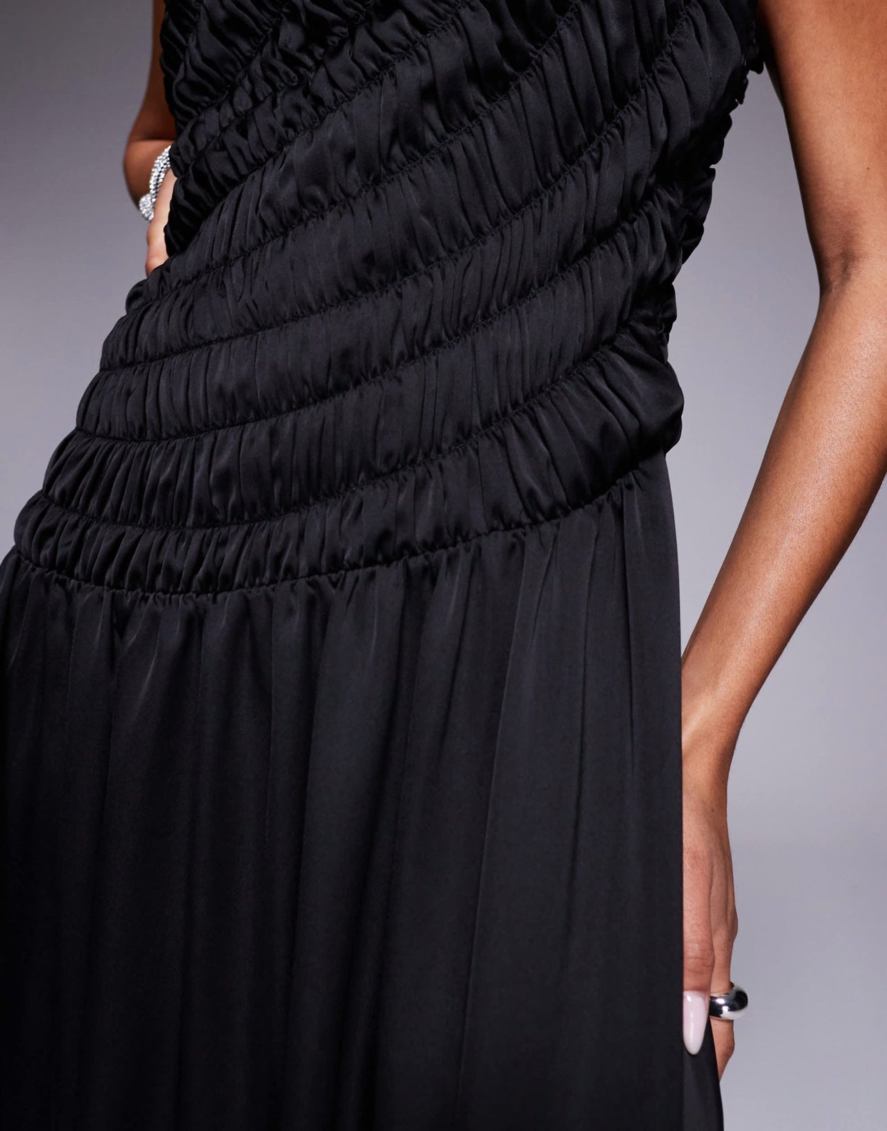 Forever New drop waist maxi dress in black - ASOS Sample Sale EU Store
