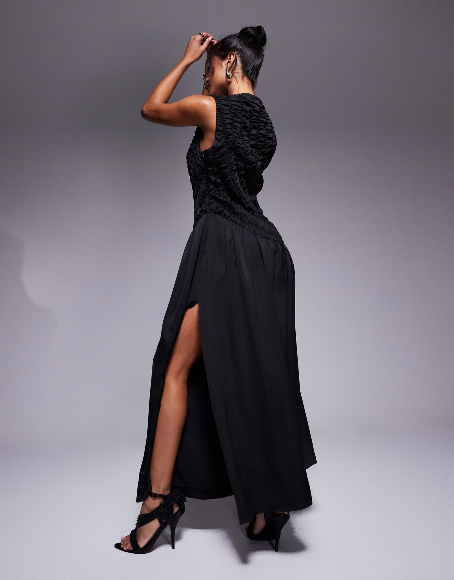 Forever New drop waist maxi dress in black - ASOS Sample Sale EU Store
