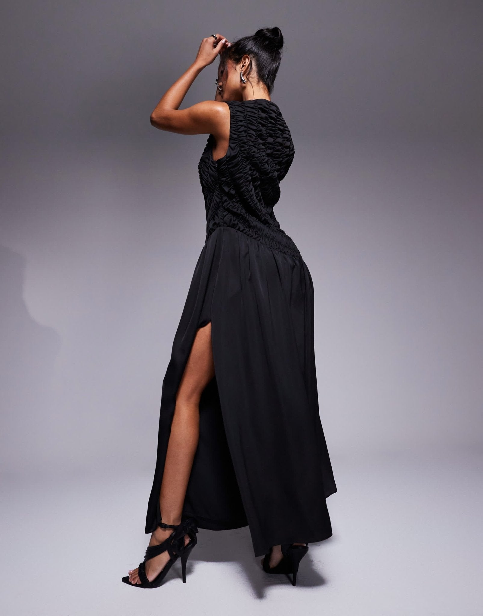 Forever New drop waist maxi dress in black - ASOS Sample Sale EU Store