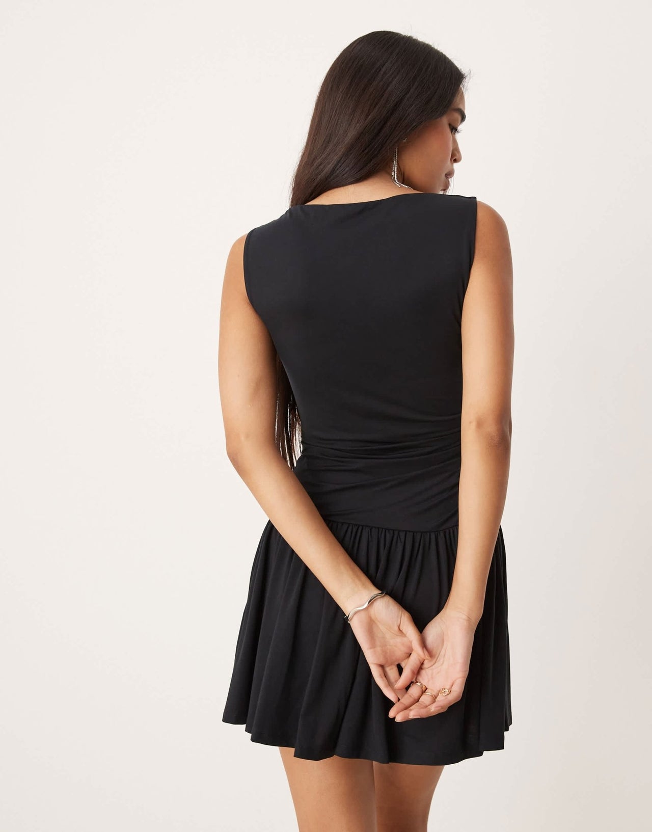 Forever New ruched jersey mini dress in black - ASOS Sample Sale EU Store