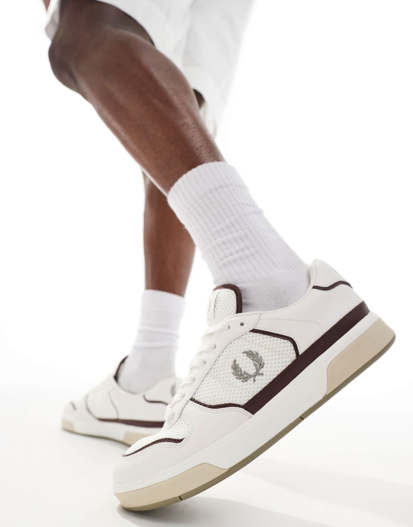 Fred Perry B300 leather and mesh trainer in white - ASOS Sample Sale EU Store