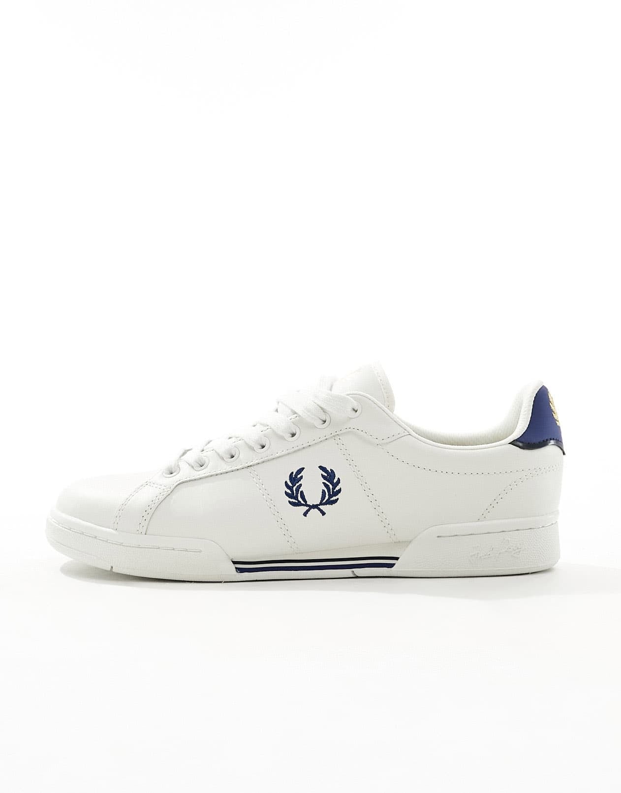 Fred Perry B722 leather trainers in white and blue - ASOS Sample Sale EU Store