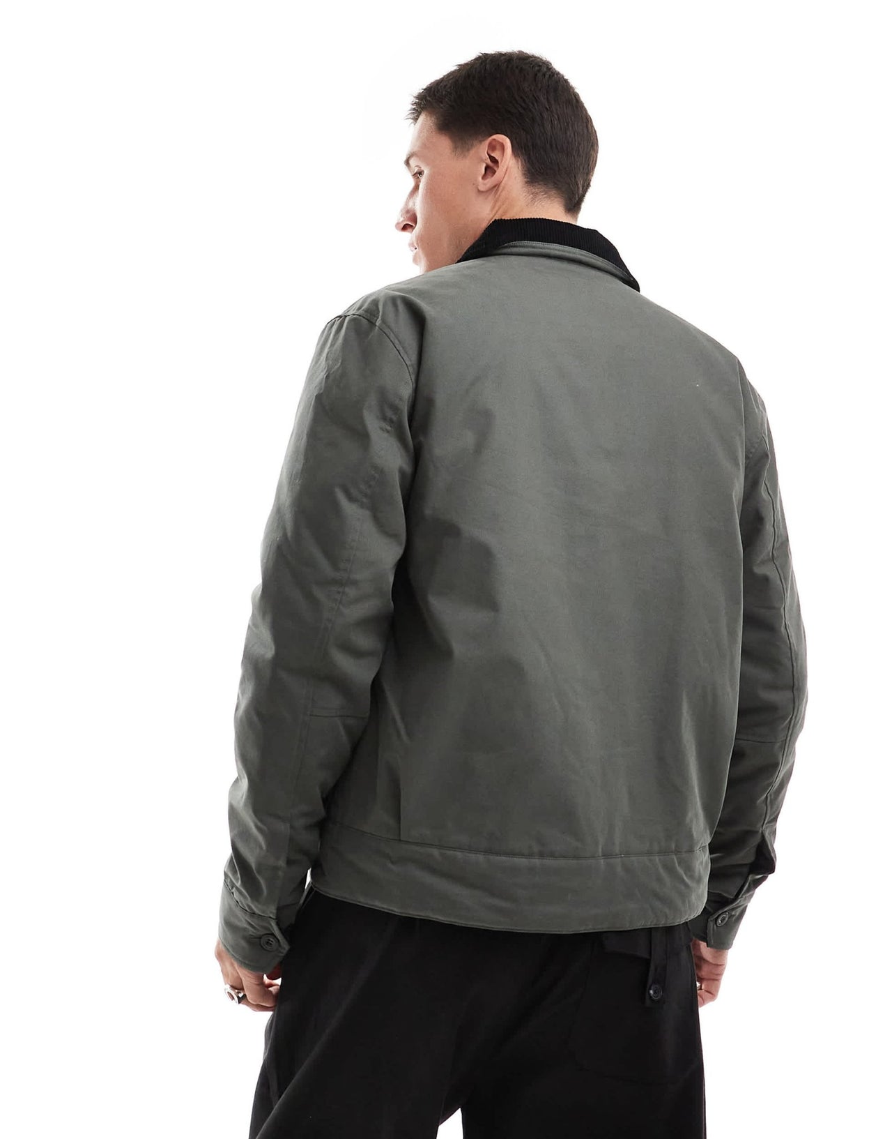 Fred Perry caban worker jacket in dark green with cord collar - ASOS Sample Sale EU Store