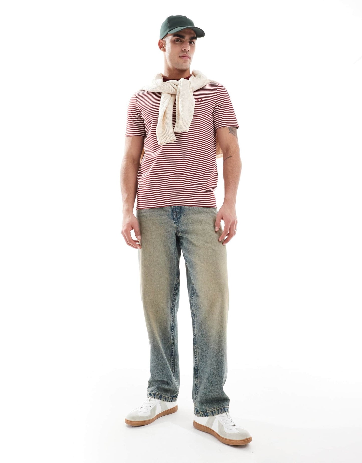 Fred Perry fine stripe t-shirt in red and white - ASOS Sample Sale EU Store