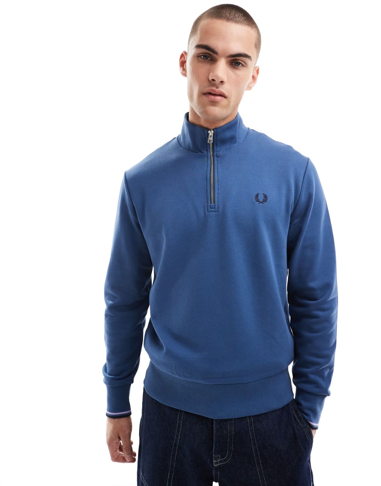 Fred Perry half zip sweatshirt in blue - ASOS Sample Sale EU Store
