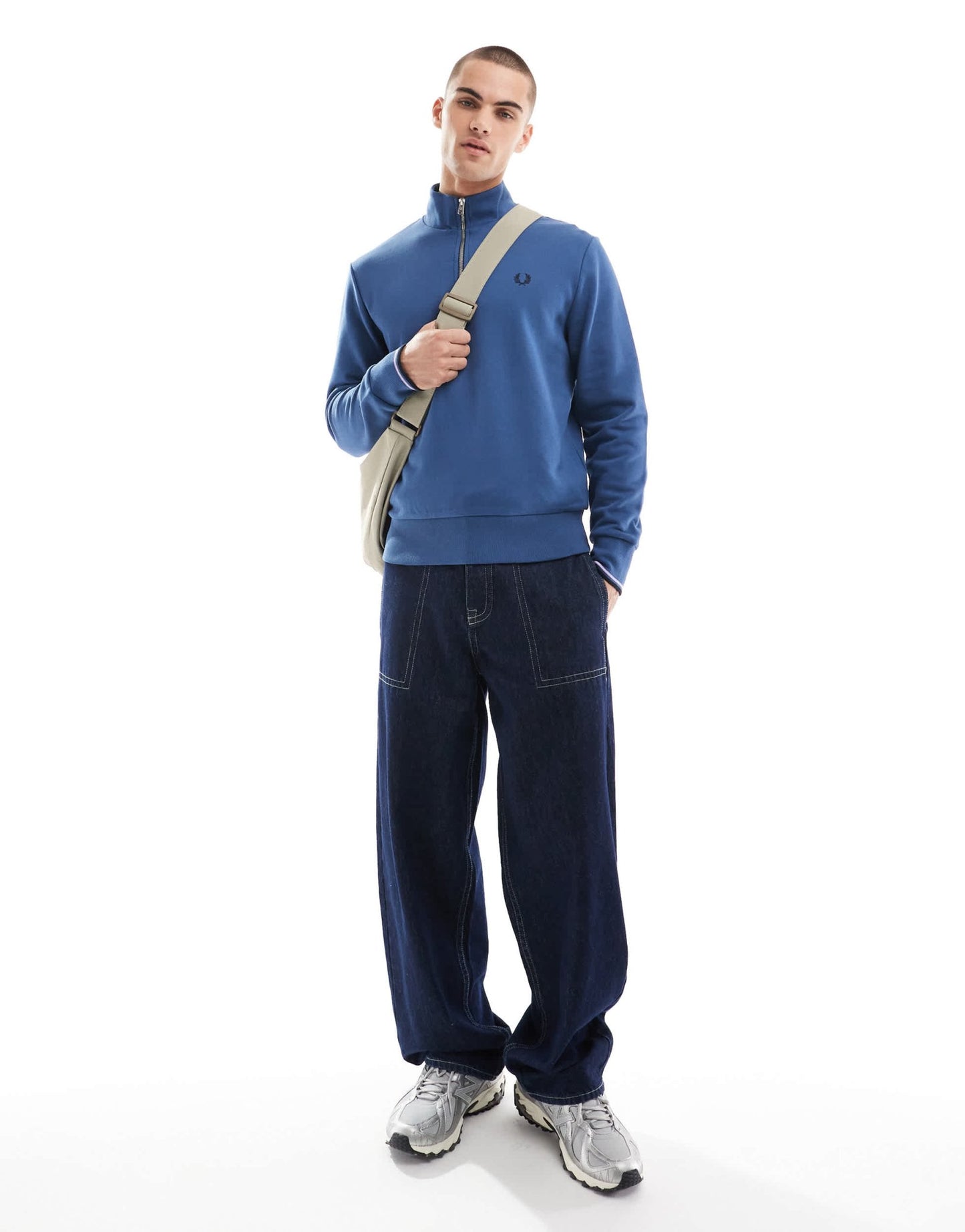 Fred Perry half zip sweatshirt in blue - ASOS Sample Sale EU Store