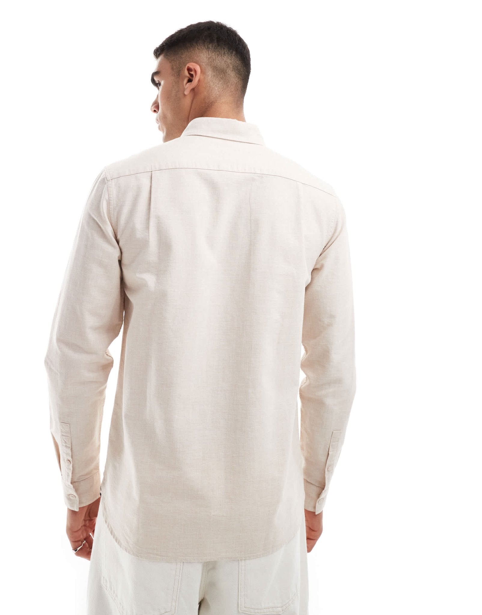 Fred Perry long sleeve oxford shirt in off white - ASOS Sample Sale EU Store