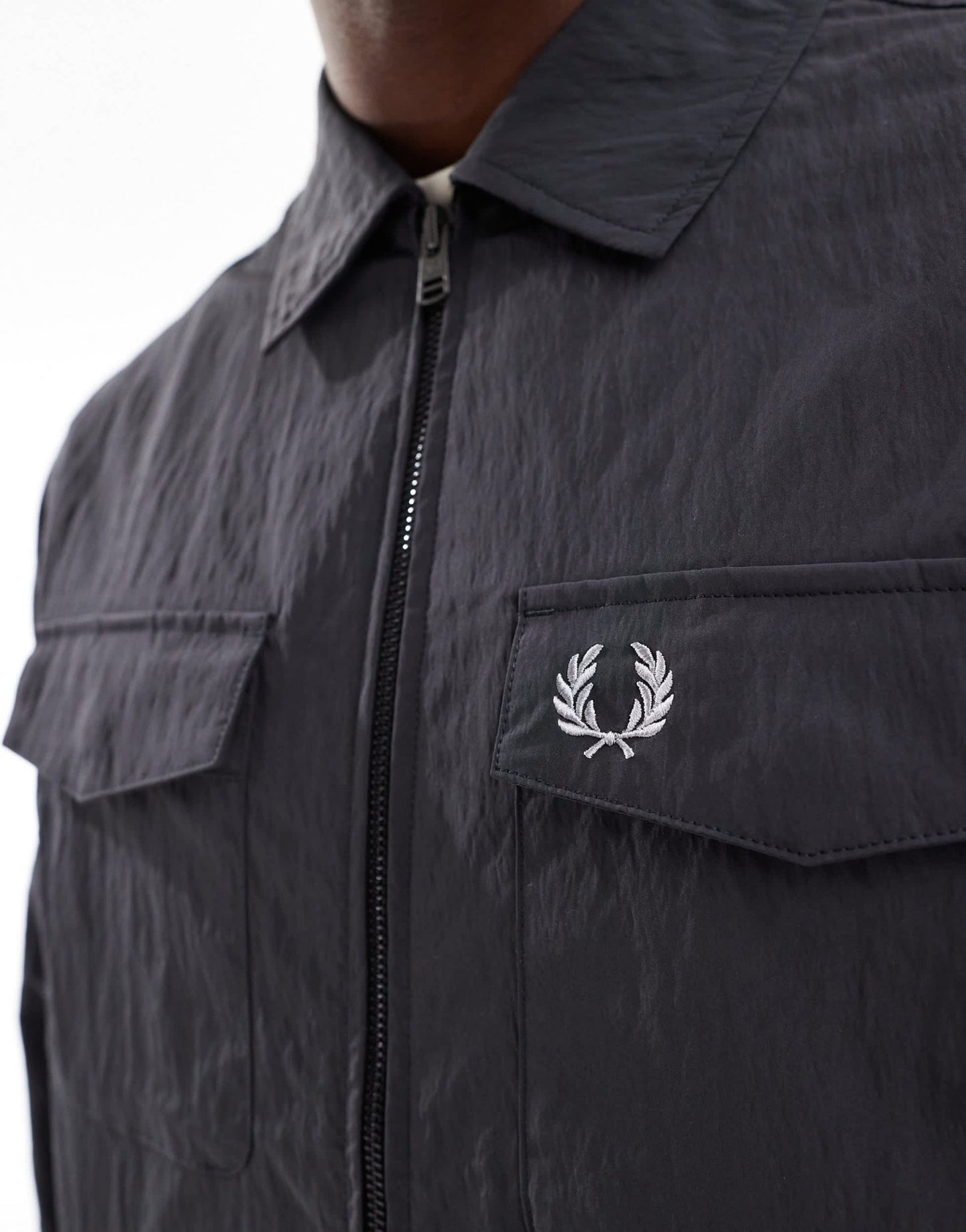 Fred Perry long sleeve techical overshirt in grey - ASOS Sample Sale EU Store
