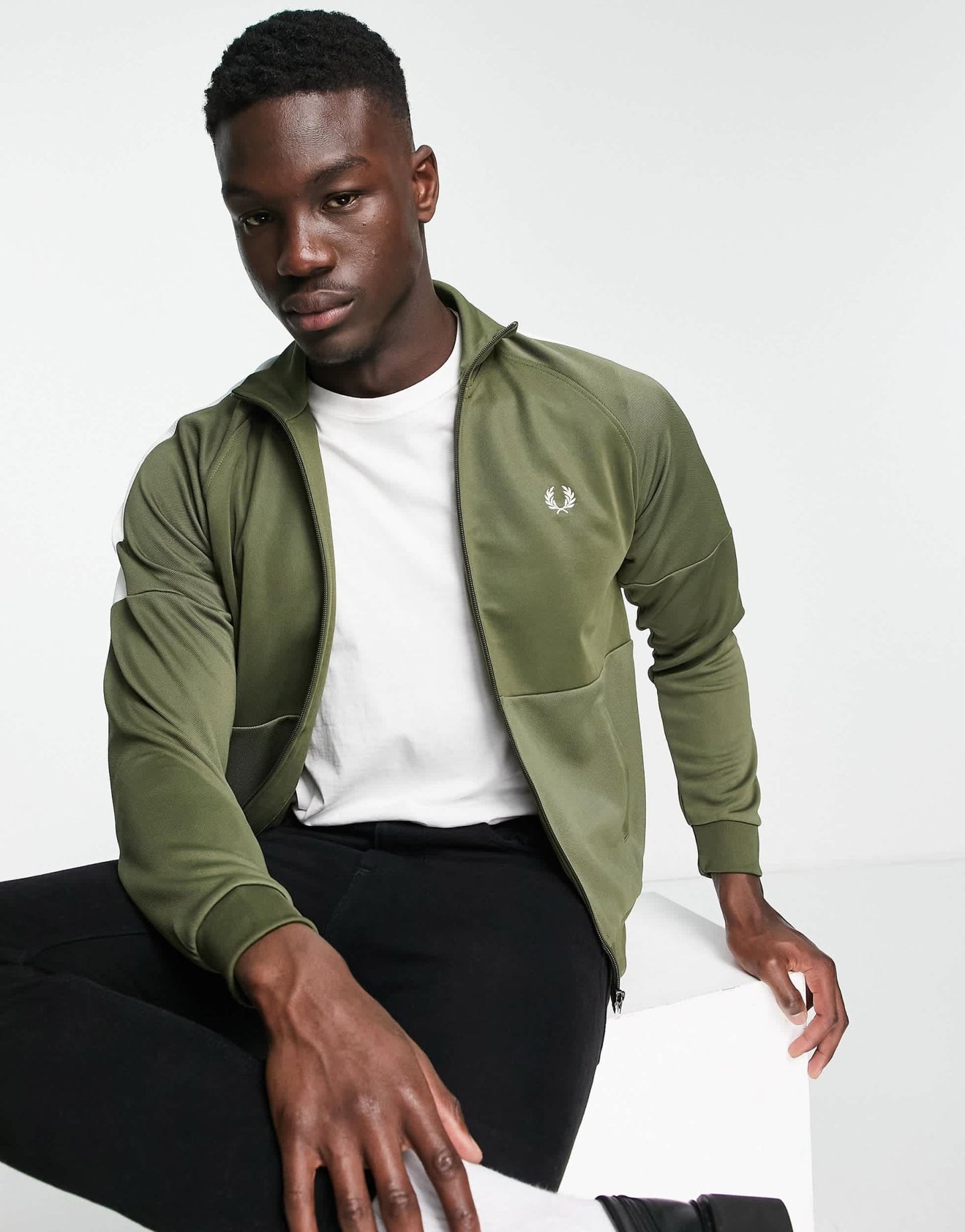 Fred Perry panelled track jacket in green - ASOS Sample Sale EU Store