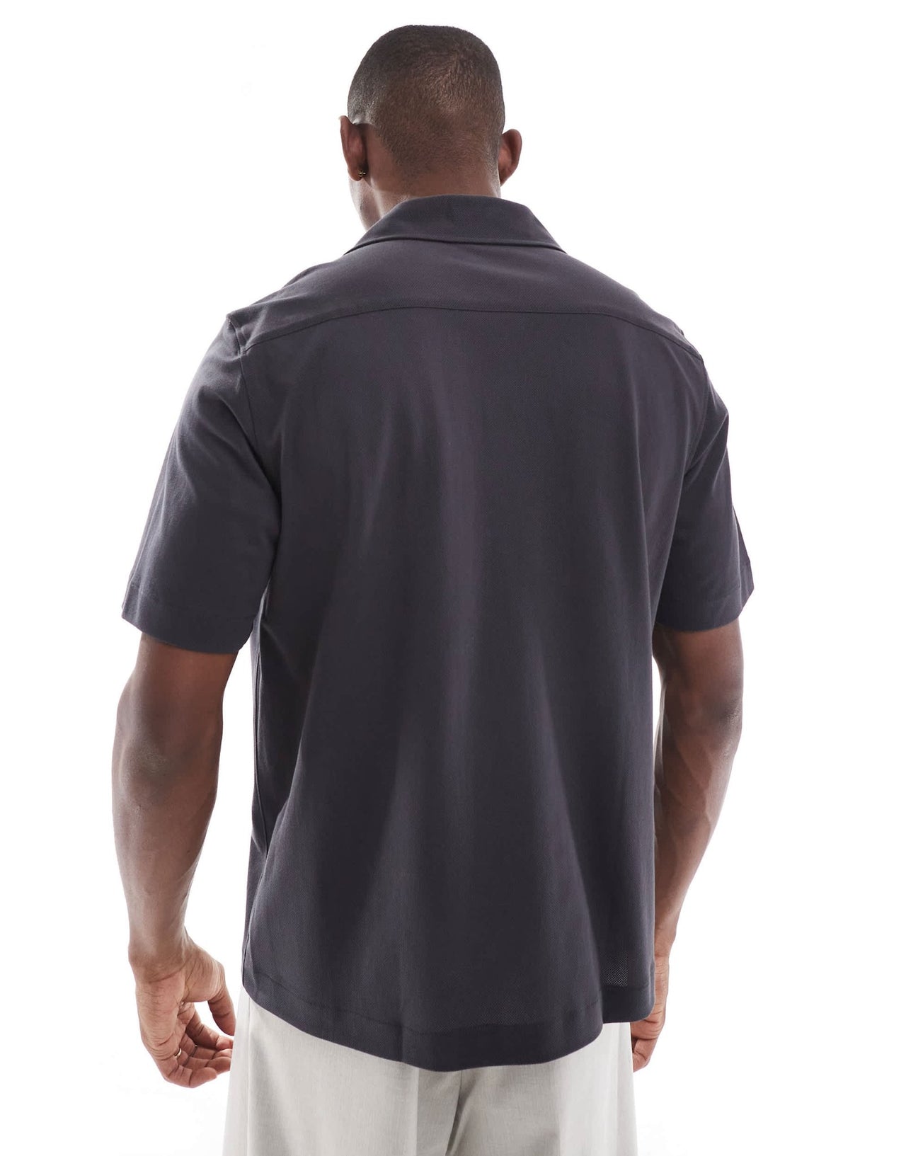 Fred Perry short sleeve revere collared shirt in grey - ASOS Sample Sale EU Store