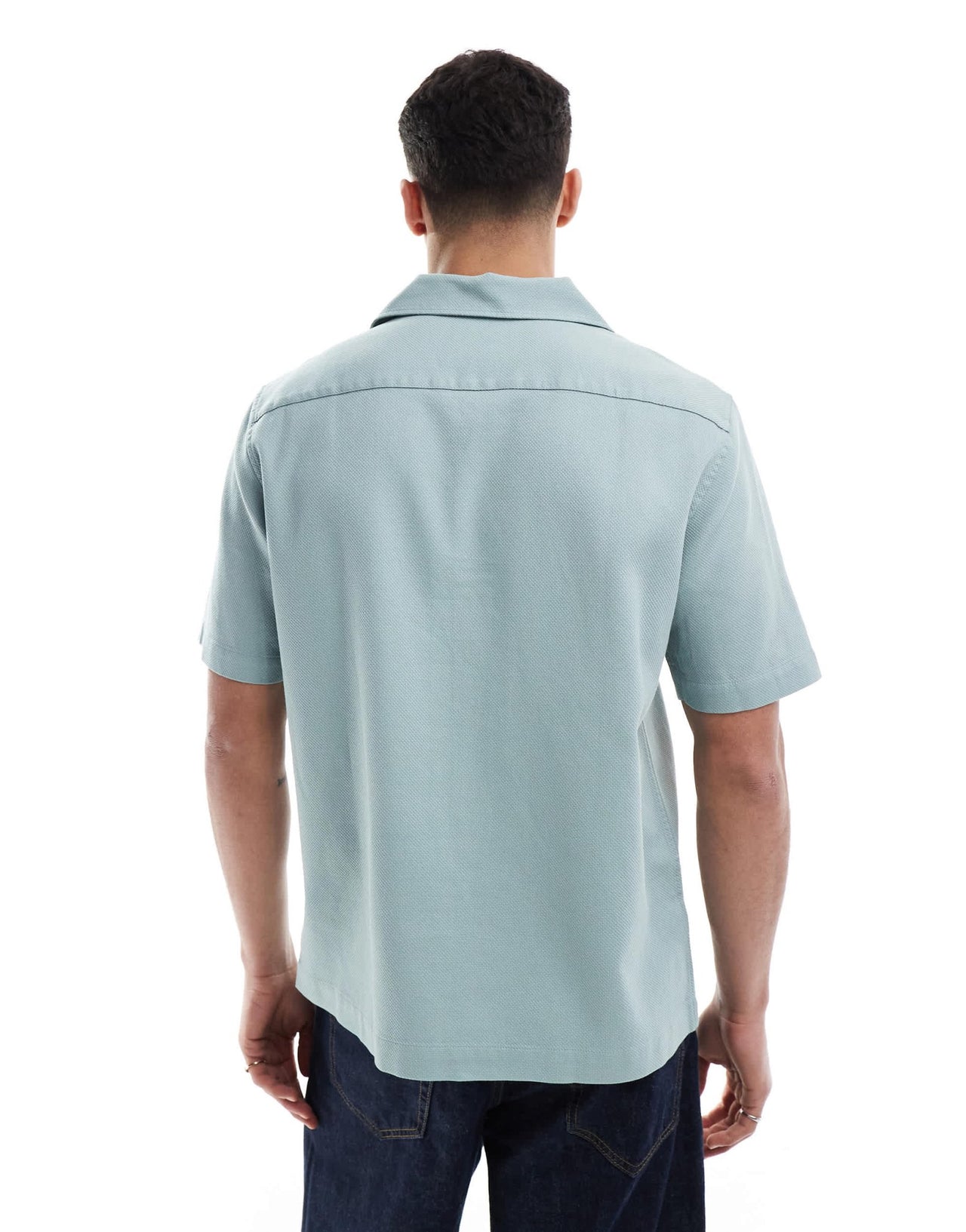 Fred Perry short sleeve revere collared shirt in ice blue - ASOS Sample Sale EU Store