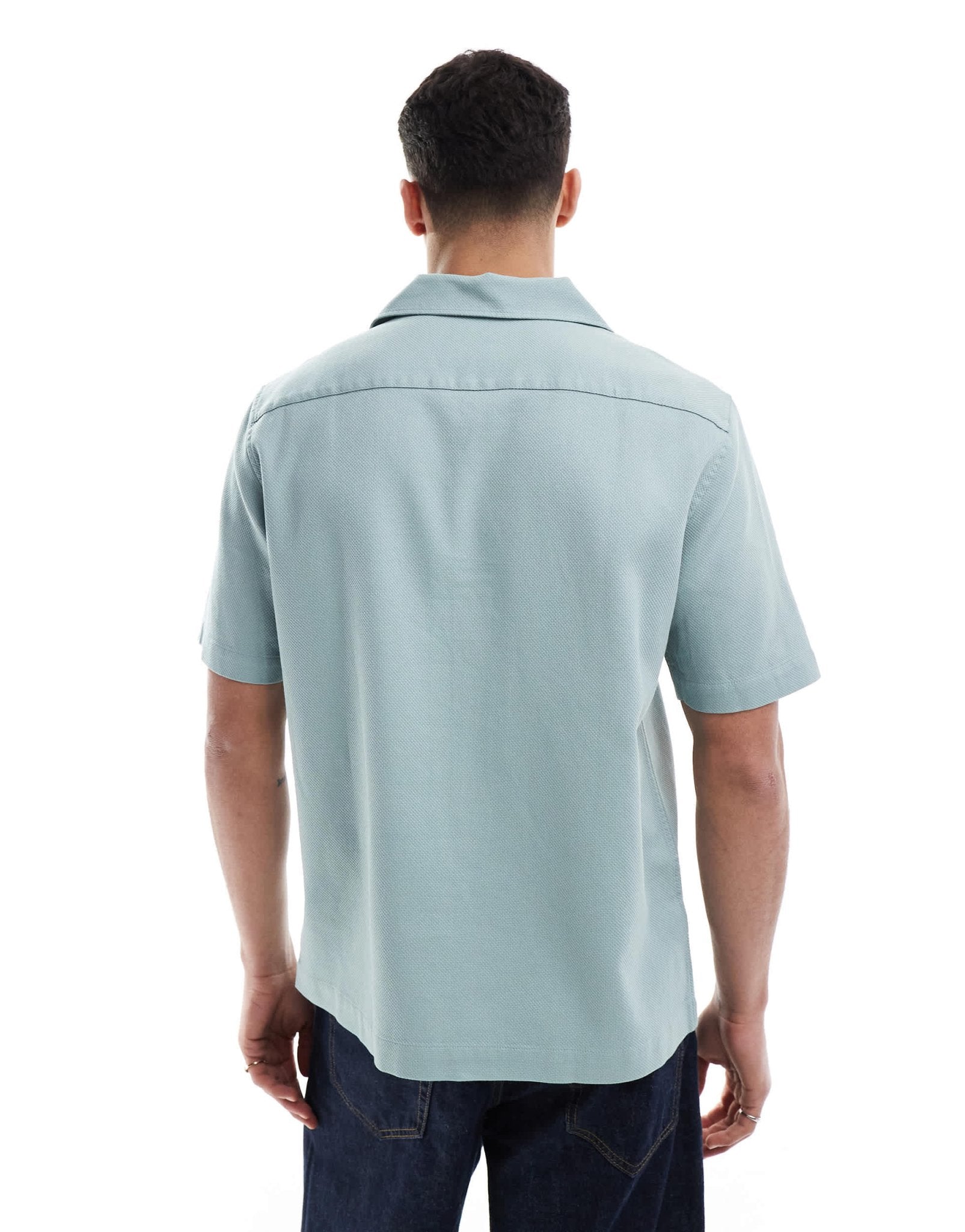 Fred Perry short sleeve revere collared shirt in ice blue - ASOS Sample Sale EU Store