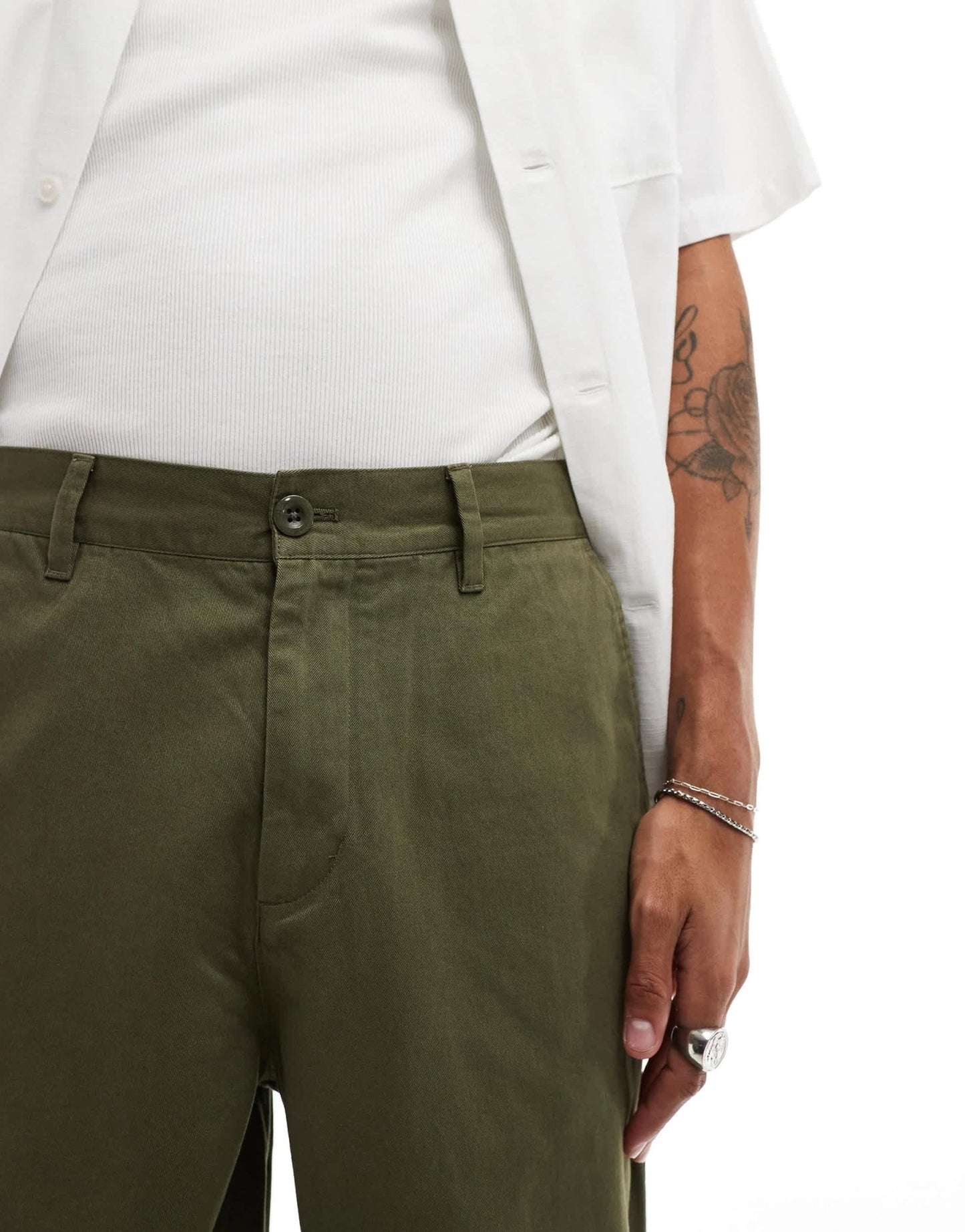 Fred Perry straight leg twill trousers in uniform green - ASOS Sample Sale EU Store