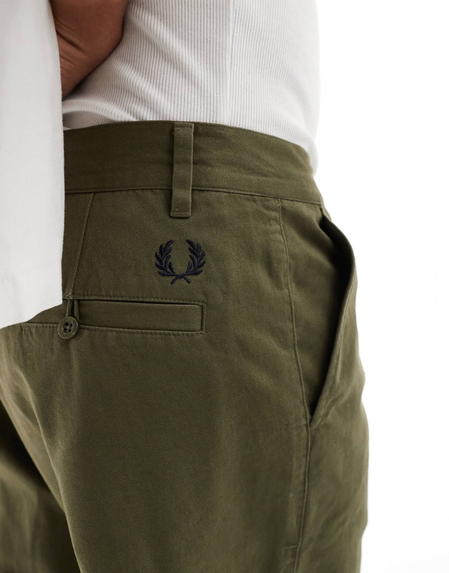 Fred Perry straight leg twill trousers in uniform green - ASOS Sample Sale EU Store
