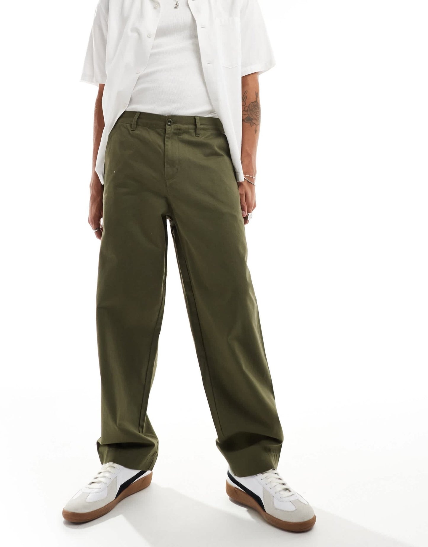 Fred Perry straight leg twill trousers in uniform green - ASOS Sample Sale EU Store