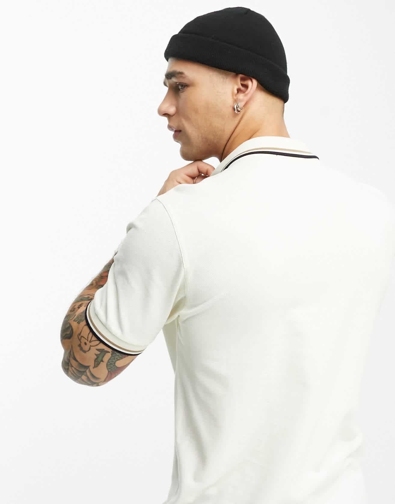 Fred Perry twin tipped polo shirt in cream - ASOS Sample Sale EU Store