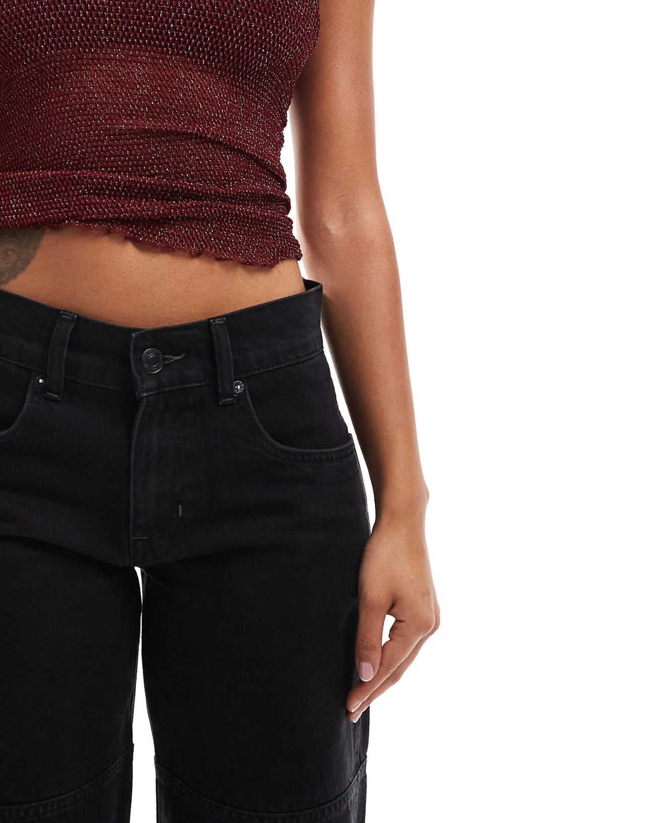 Free People benji relaxed wide leg jeans in black - ASOS Sample Sale EU Store