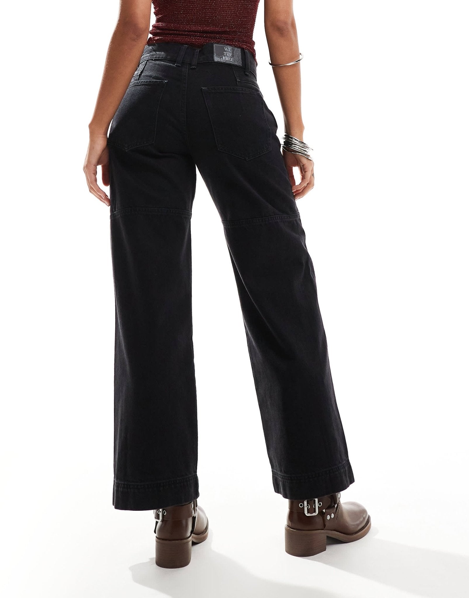 Free People benji relaxed wide leg jeans in black - ASOS Sample Sale EU Store