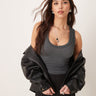 Free People clean slate ribbed tank top in black