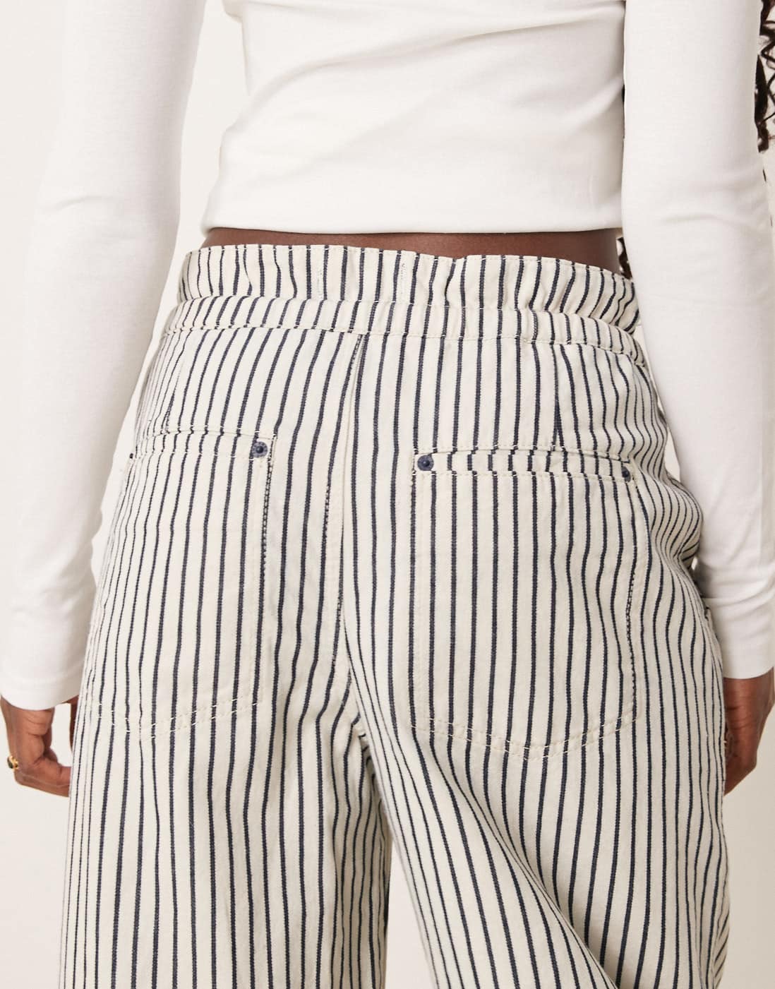 Free People dakota striped cinched waist pull - on jeans in multi - ASOS Sample Sale EU Store