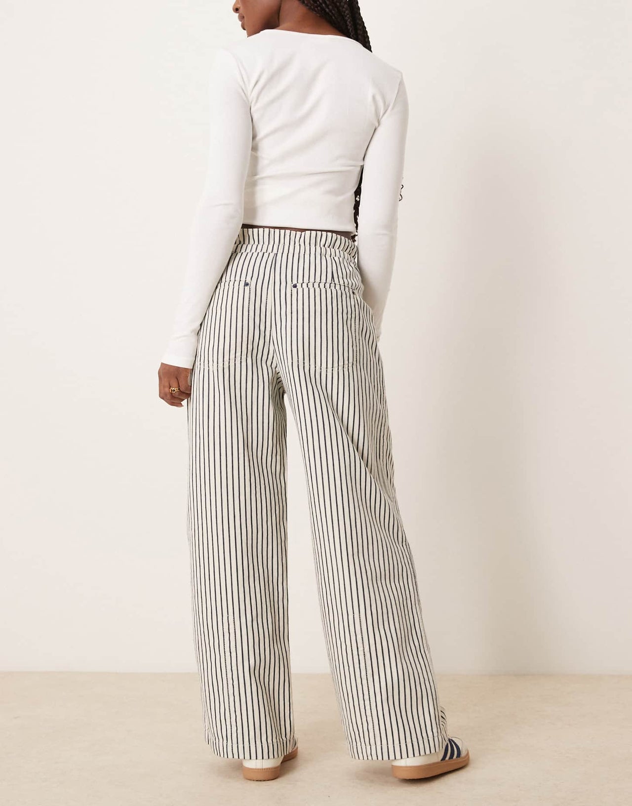 Free People dakota striped cinched waist pull - on jeans in multi - ASOS Sample Sale EU Store