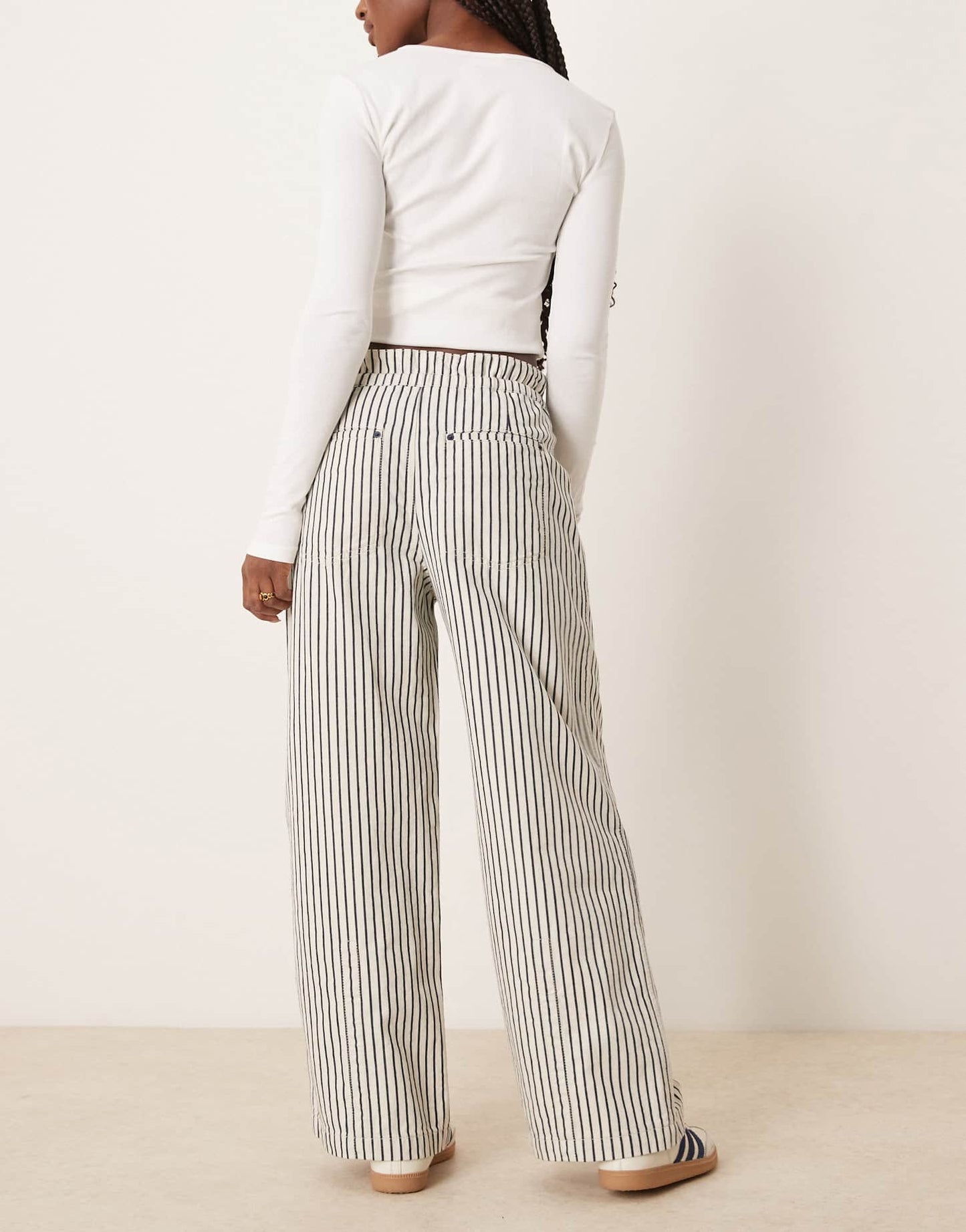 Free People dakota striped cinched waist pull - on jeans in multi - ASOS Sample Sale EU Store
