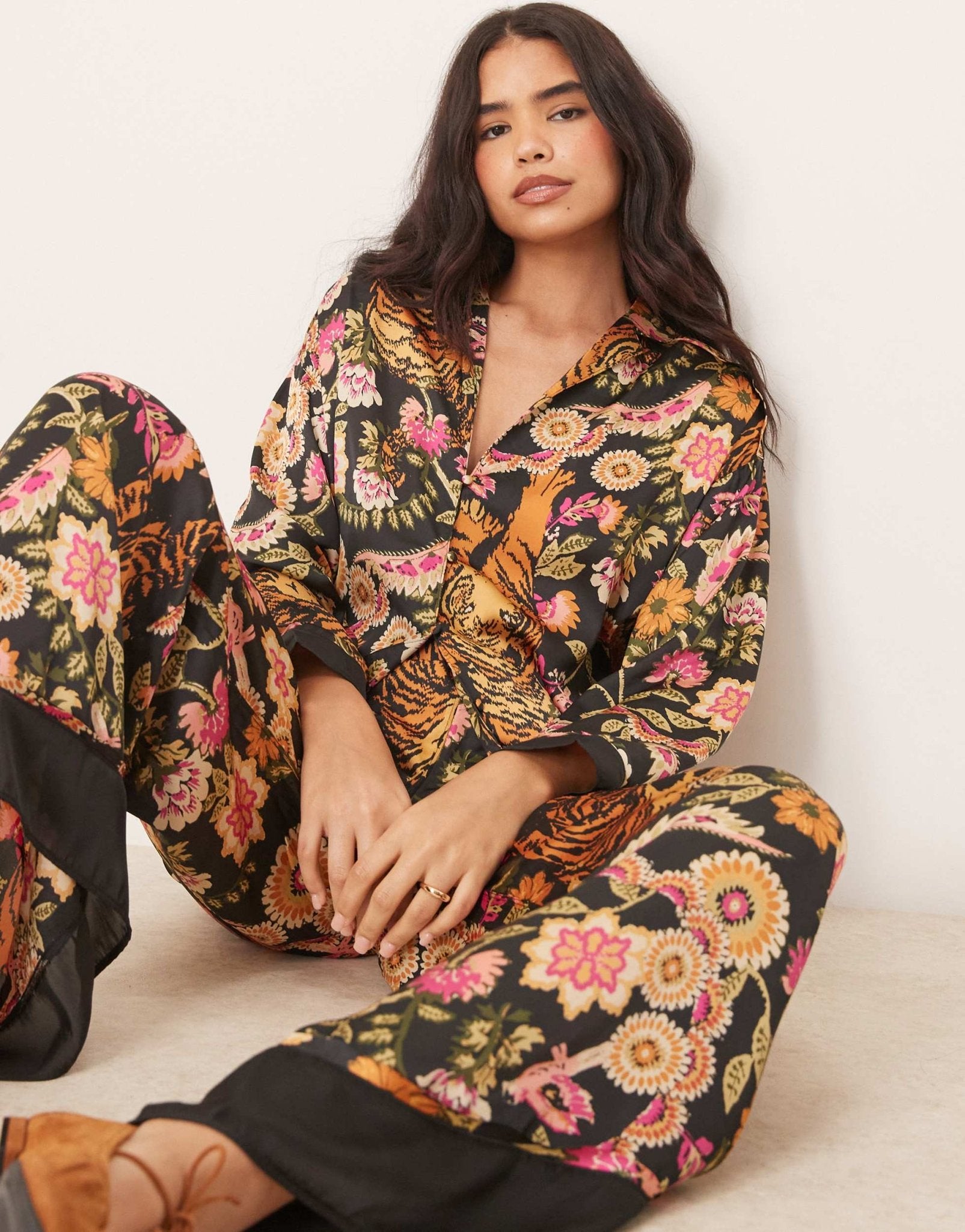 Free People dreamy days printed pyjama set in black multi - ASOS Sample Sale EU Store