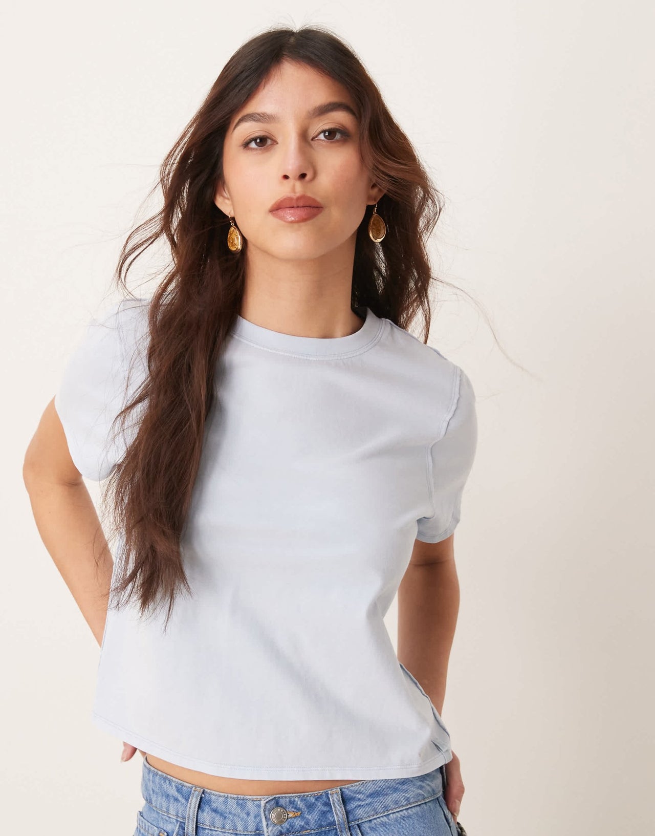 Free People everyday relaxed t-shirt in ice blue - ASOS Sample Sale EU Store