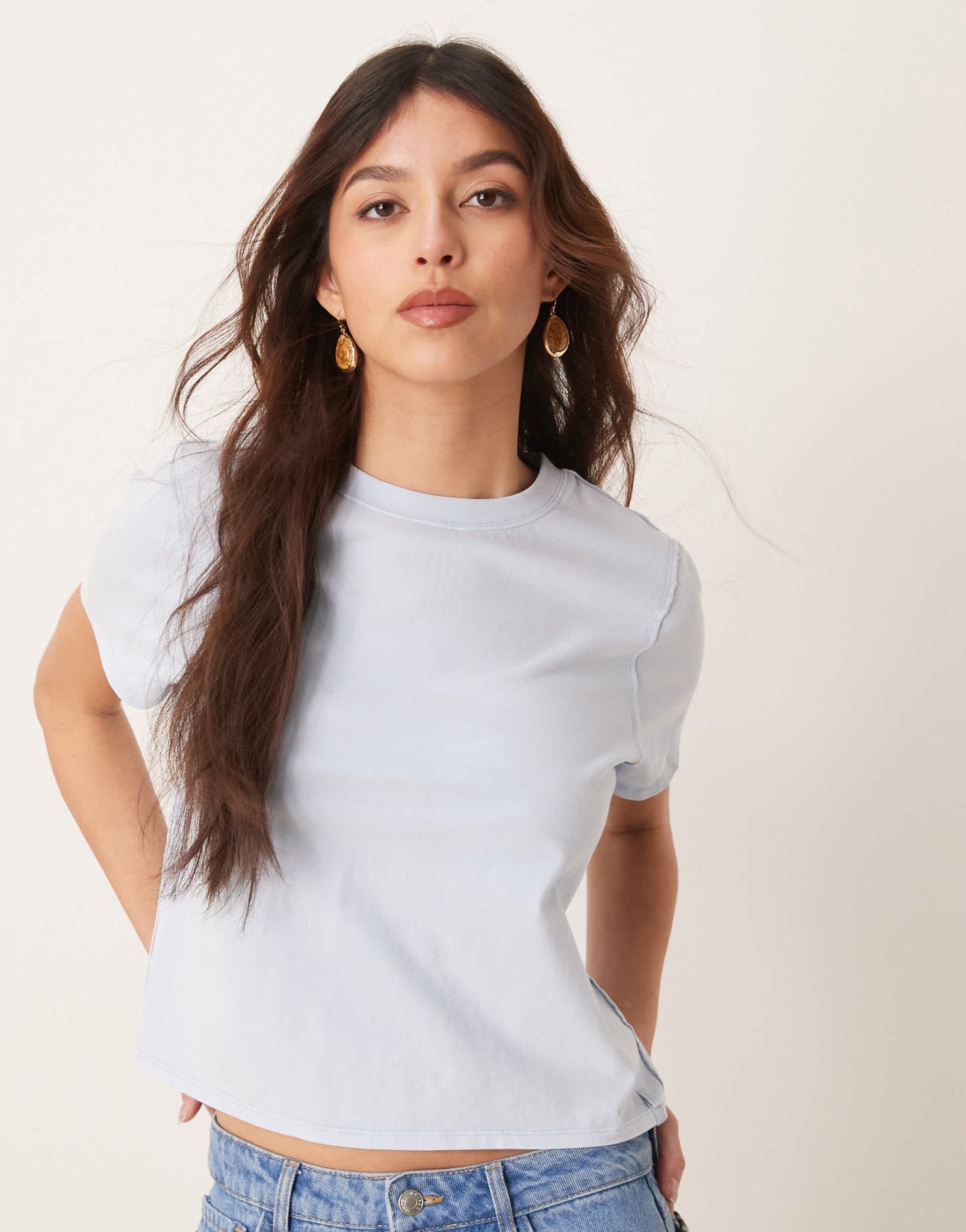 Free People everyday relaxed t-shirt in ice blue - ASOS Sample Sale EU Store