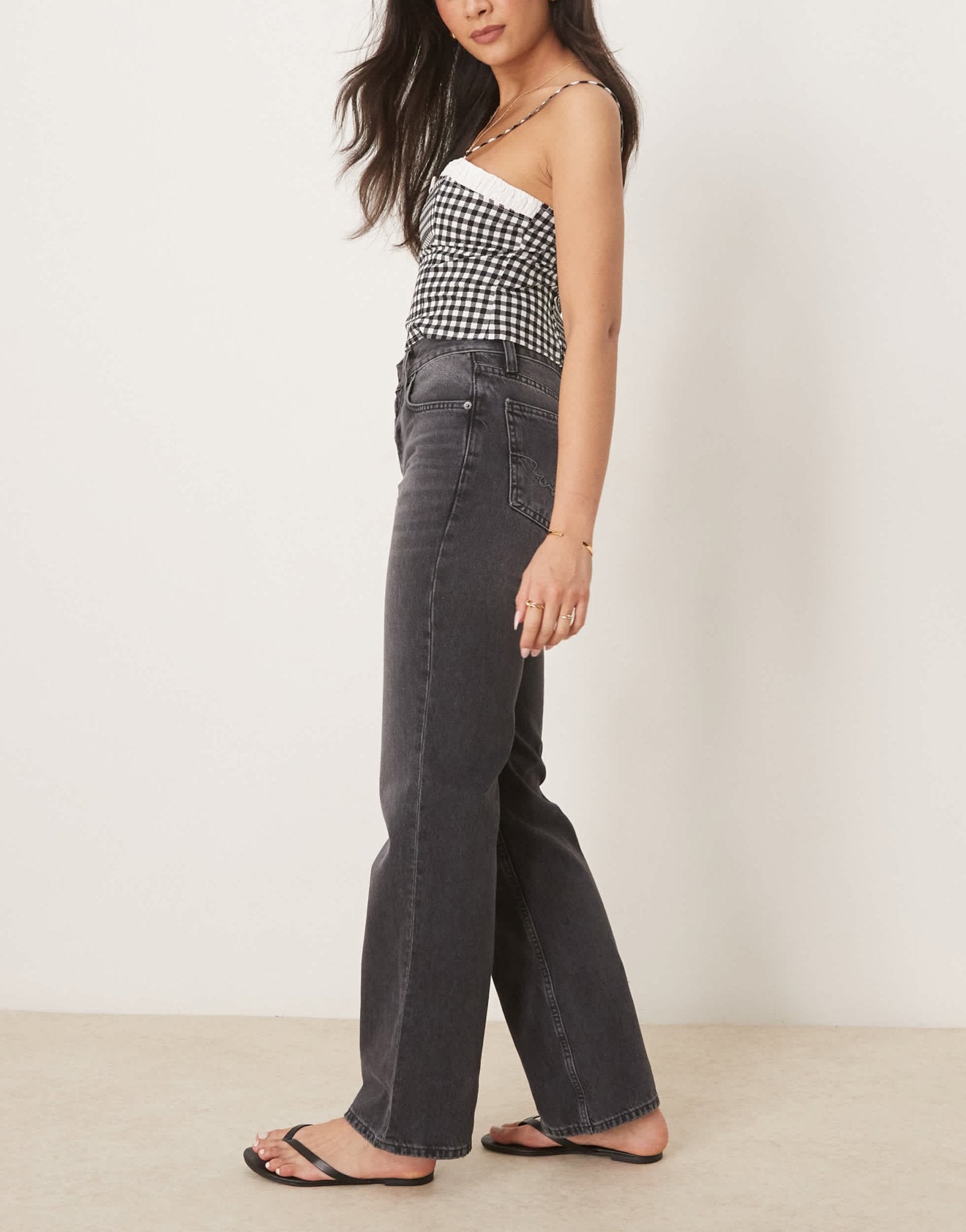 Free People holly bootcut knee jeans in washed black - ASOS Sample Sale EU Store