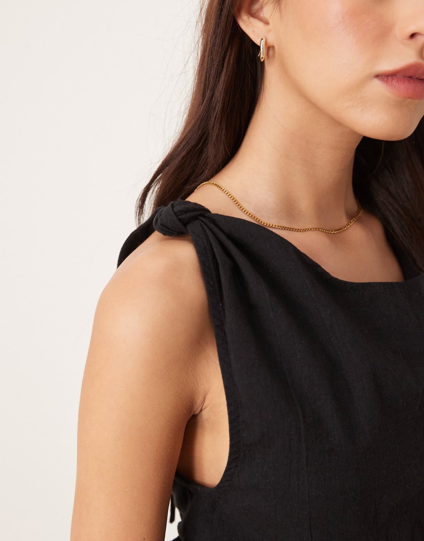 Free People kaylor linen backless shift top in black - ASOS Sample Sale EU Store