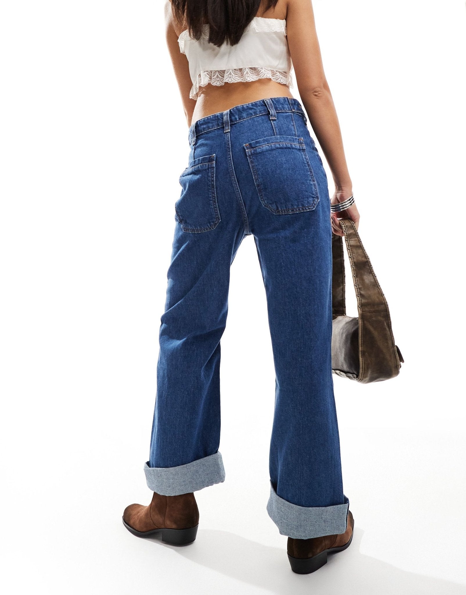 Free People mid - rise baggy jeans with front pocket in blue - ASOS Sample Sale EU Store