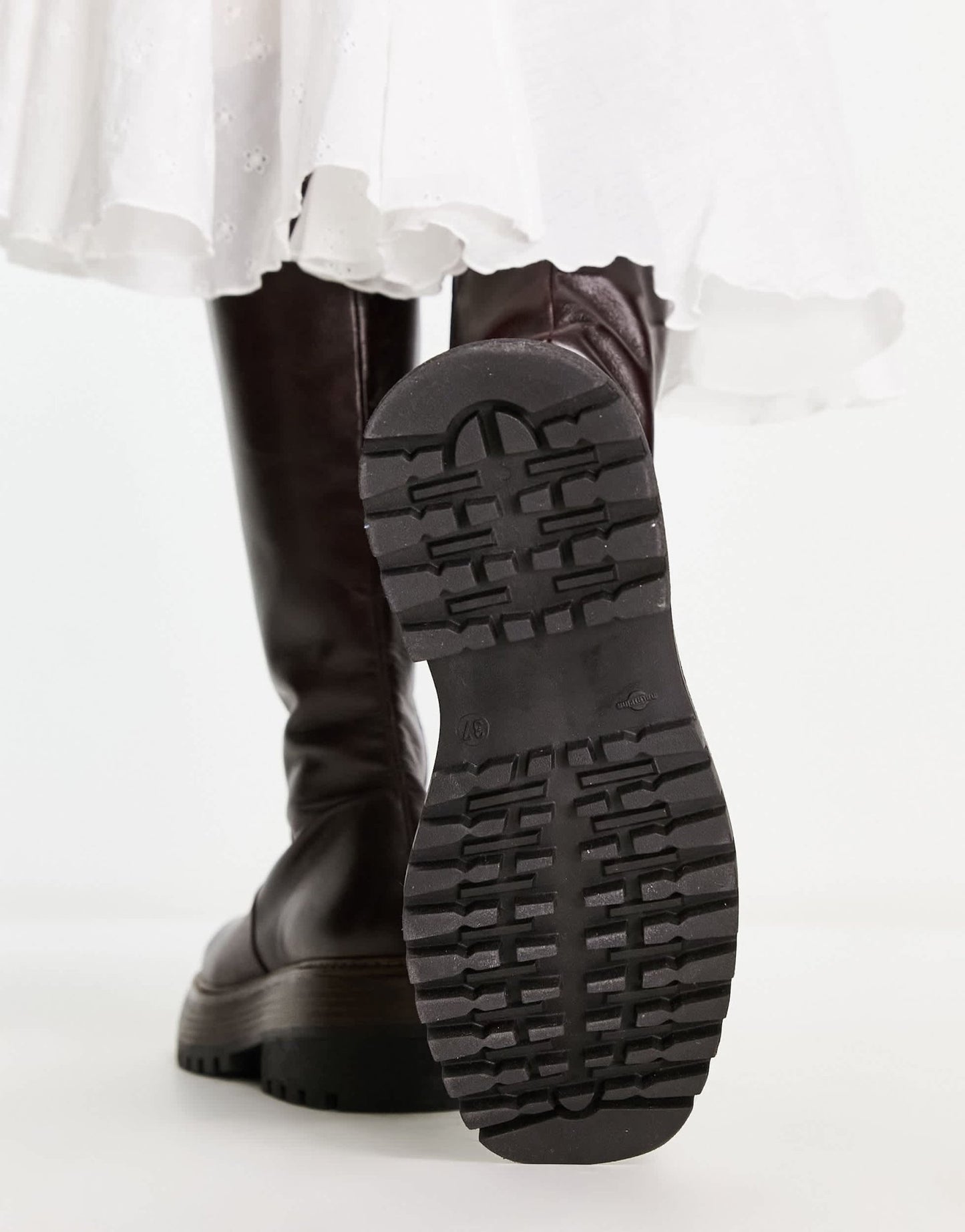 Free People rhodes tall leather boot in chocolate brown - ASOS Sample Sale EU Store