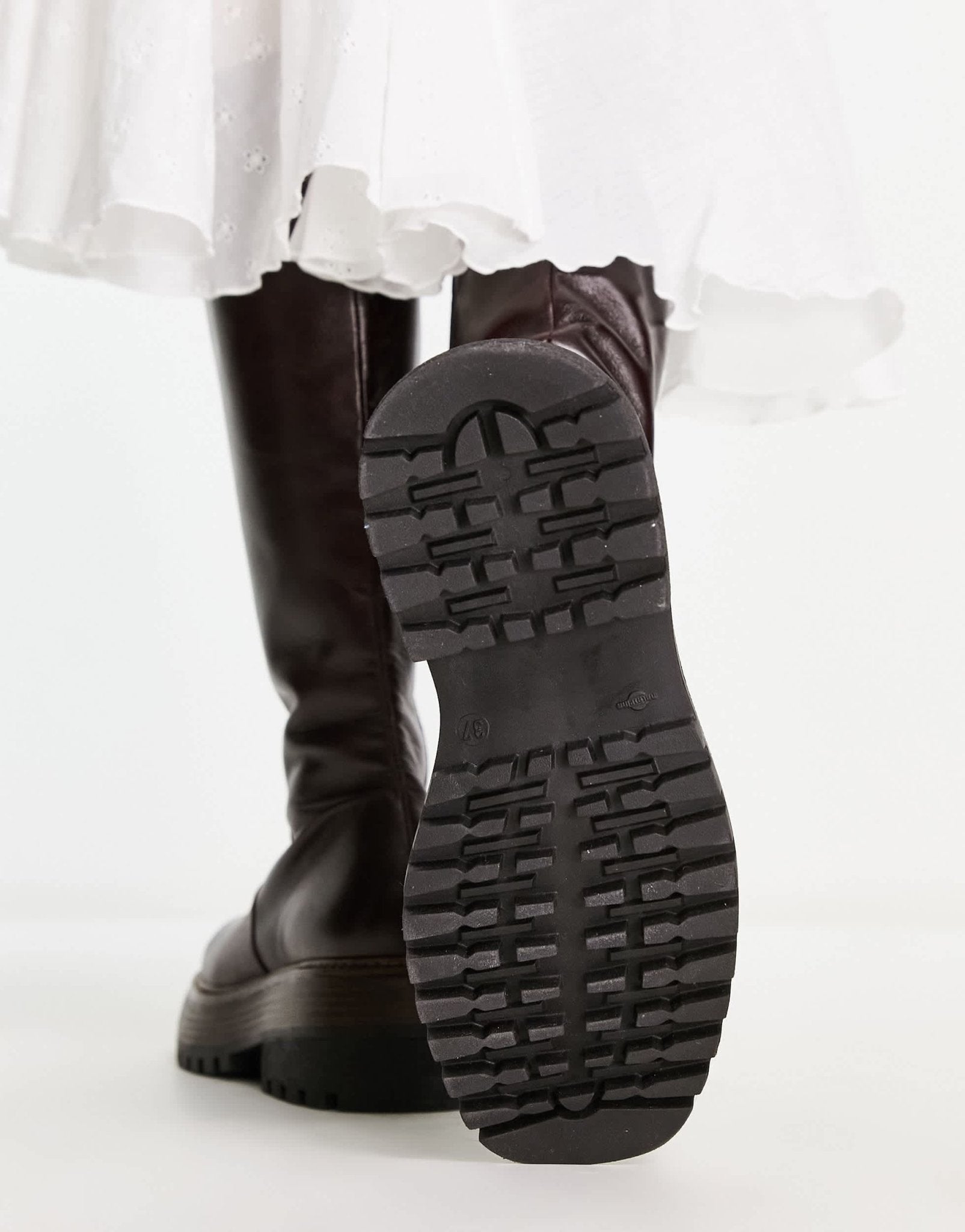 Free People rhodes tall leather boot in chocolate brown - ASOS Sample Sale EU Store