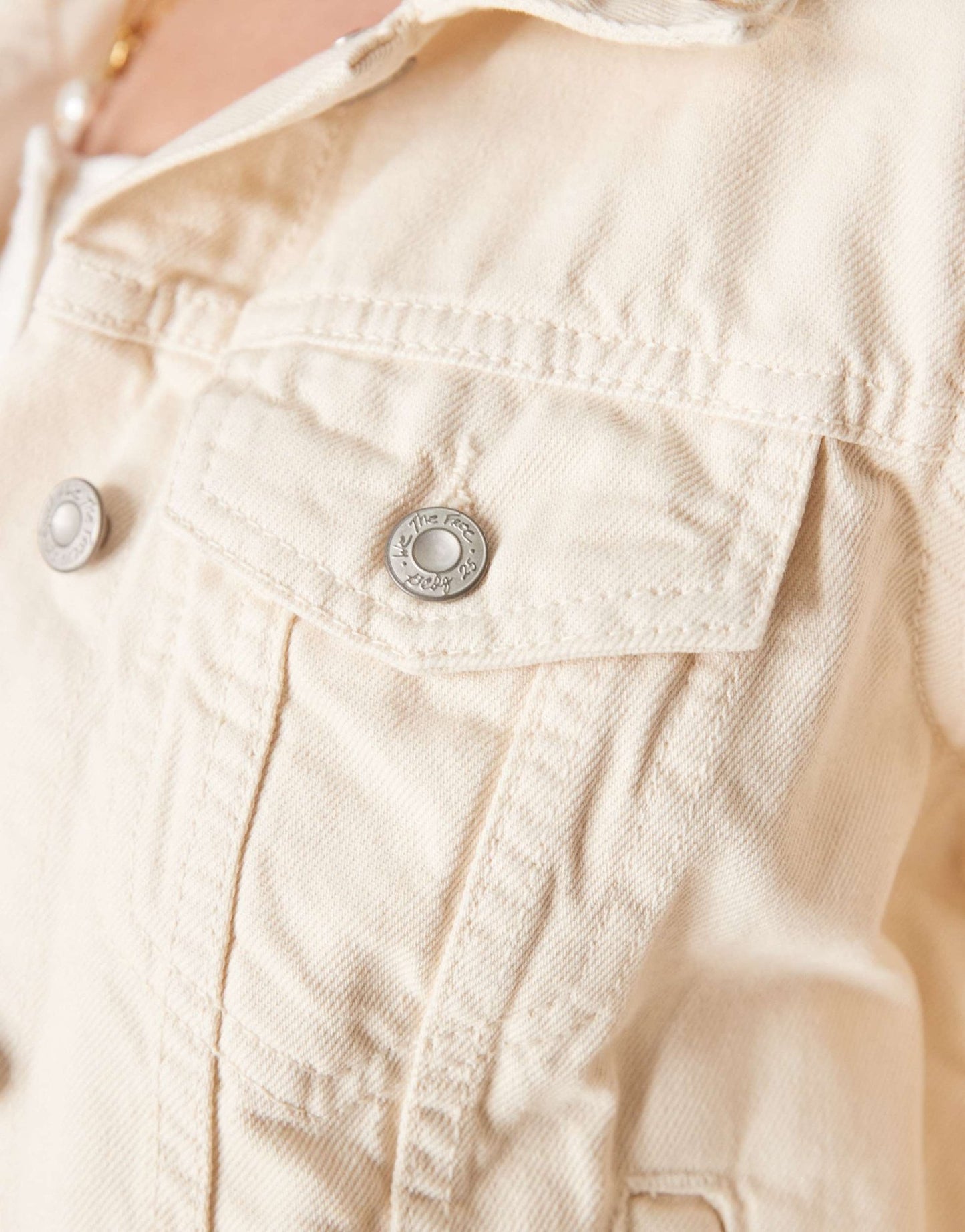Free People rumors denim jacket in ecru - ASOS Sample Sale EU Store