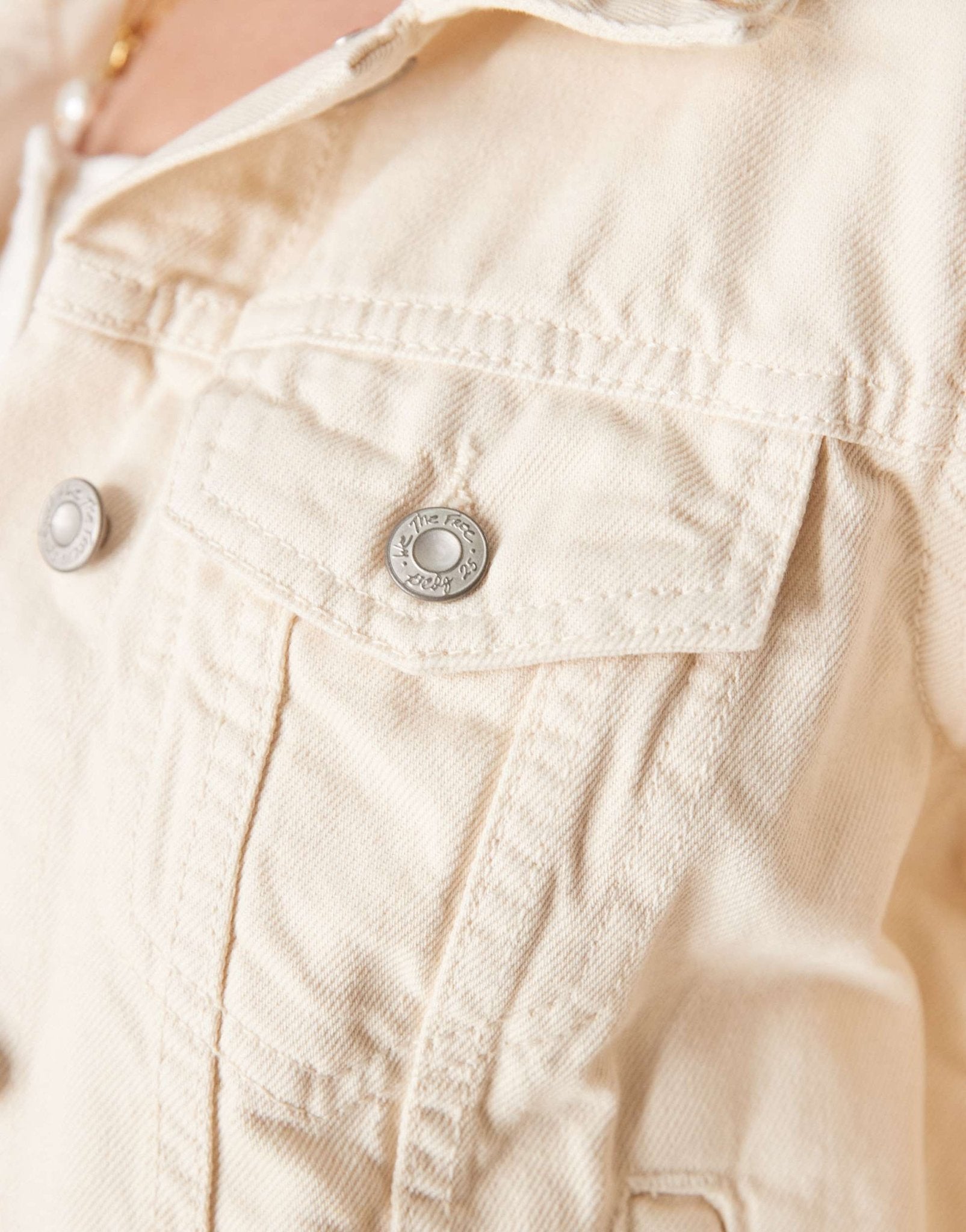 Free People rumors denim jacket in ecru - ASOS Sample Sale EU Store