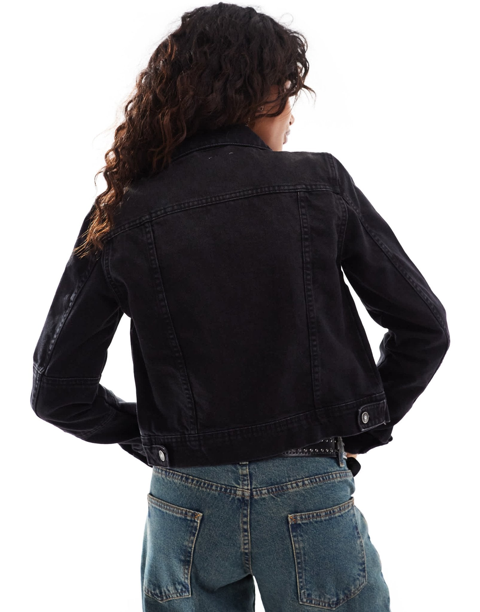Free People rumours classic denim jacket in black - ASOS Sample Sale EU Store