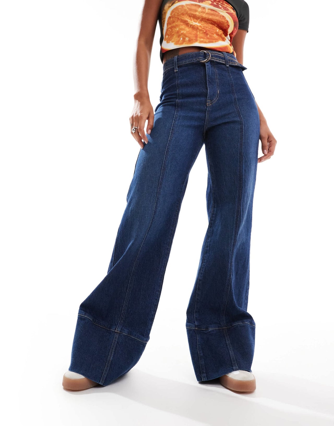 Free People ryla high waisted a - line jeans in dreamscape blue - ASOS Sample Sale EU Store