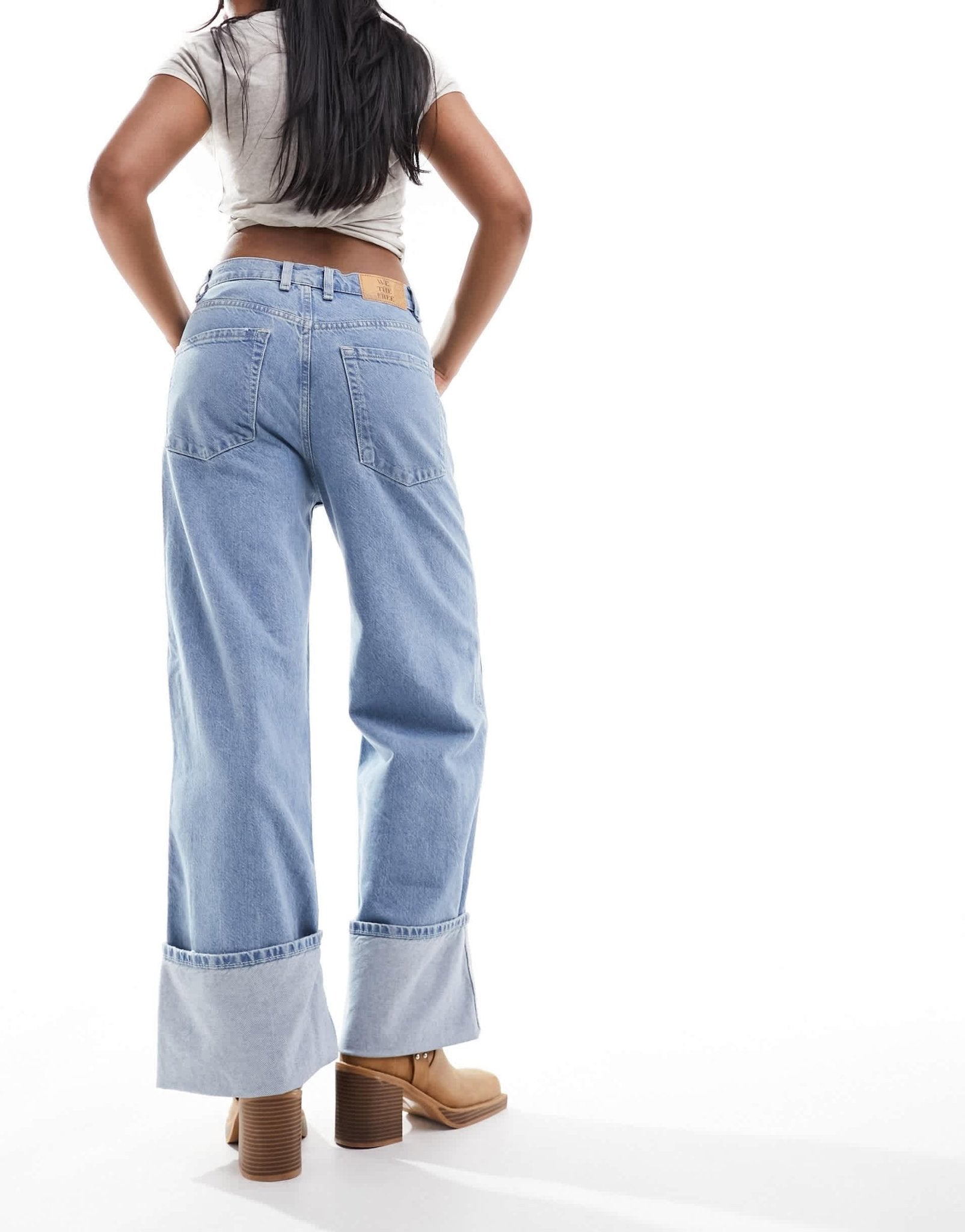 Free People slouchy low rise jeans in washed blue - ASOS Sample Sale EU Store