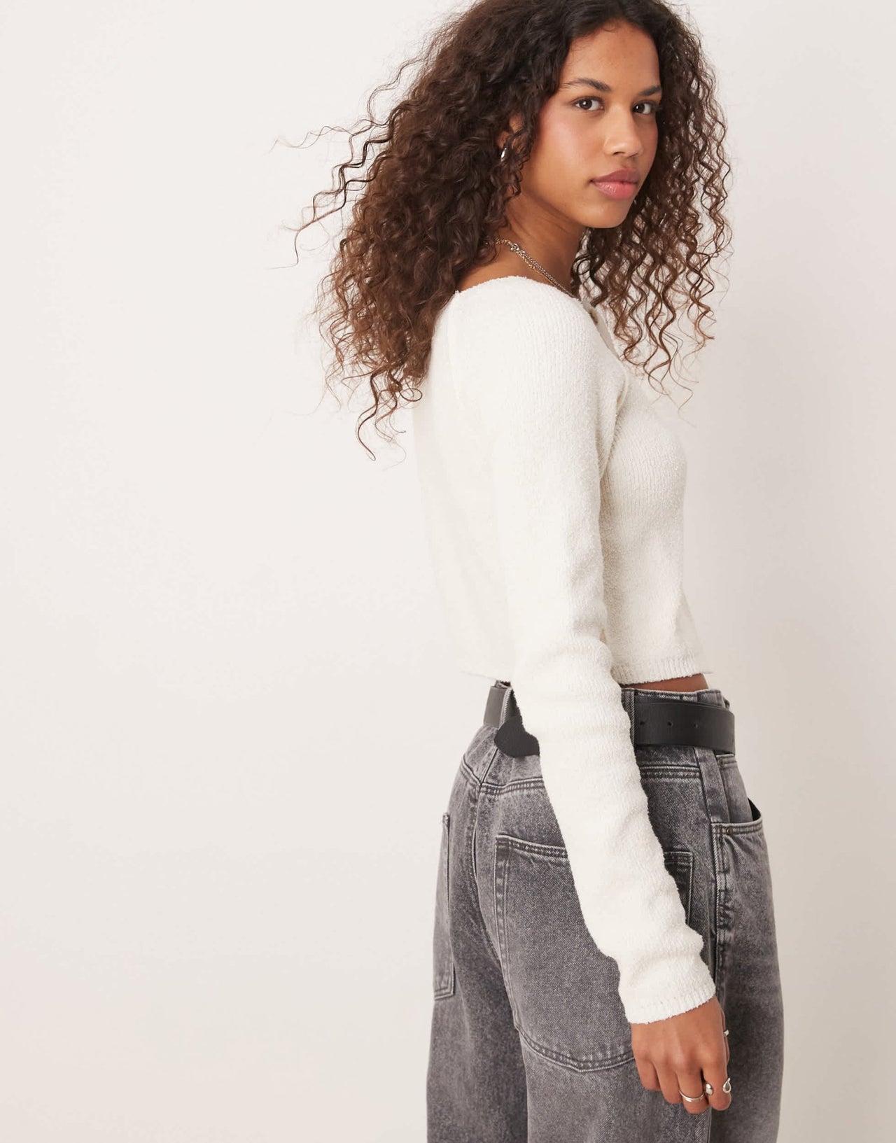Free People sydney shrunken cardigan in optic white - ASOS Sample Sale EU Store