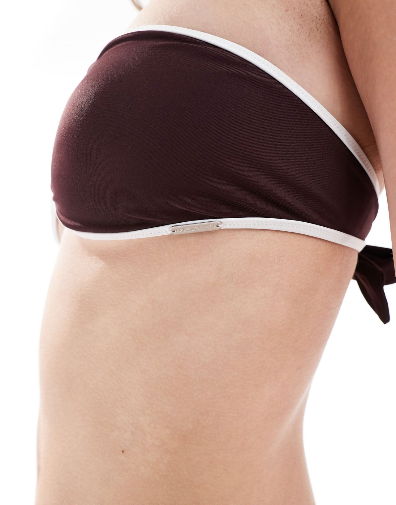 Free Society contrast bandeau bikini top in coffee and cream - ASOS Sample Sale EU Store
