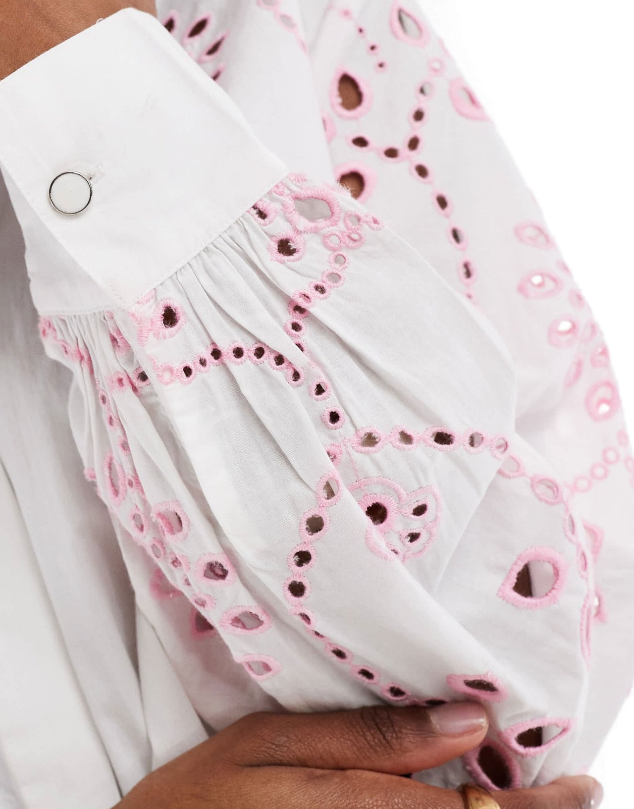 French Connection Cambria cotton embroidered shirt in white - ASOS Sample Sale EU Store